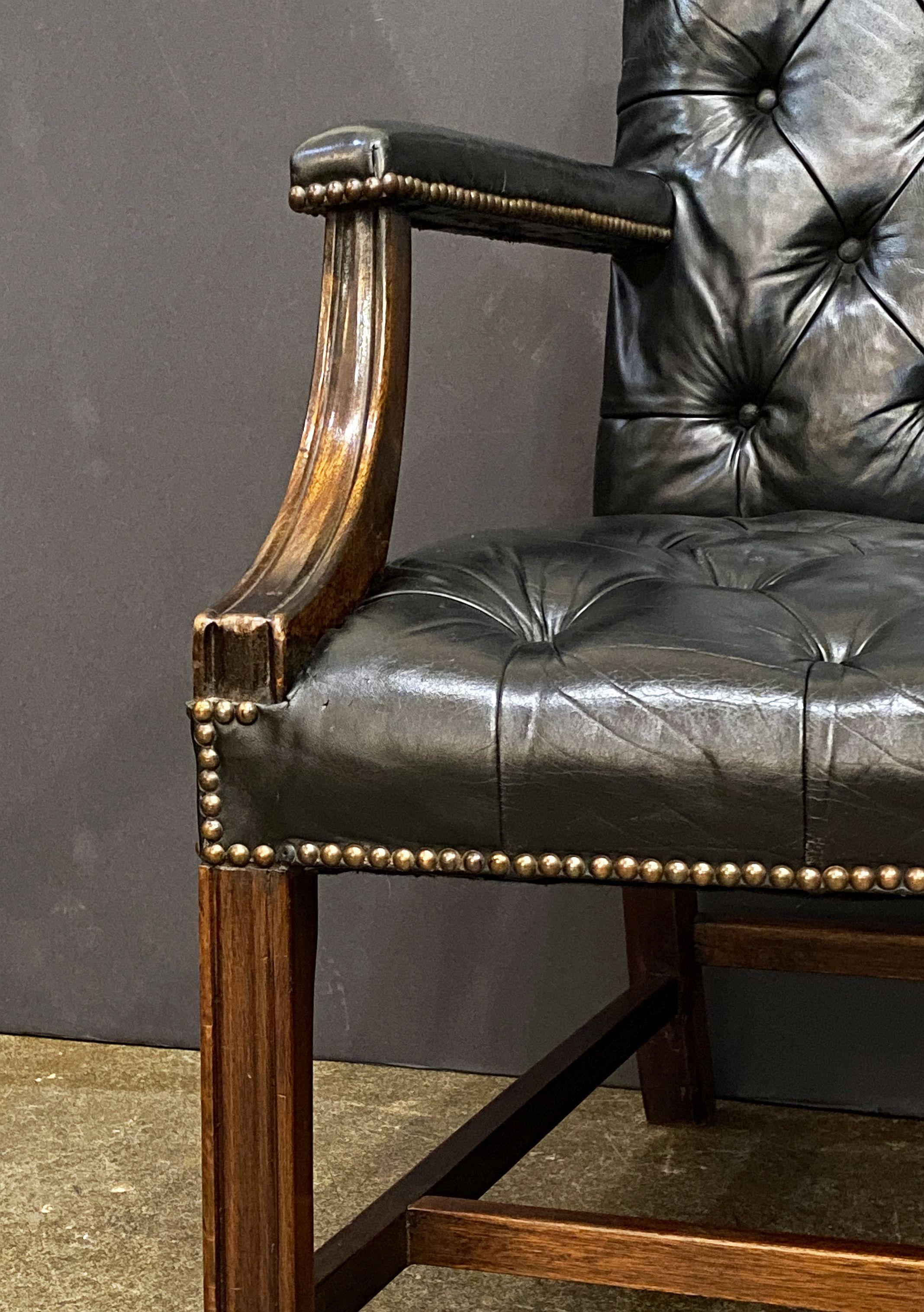 Gainsborough Arm Chair of Leather and Mahogany from England For Sale 11