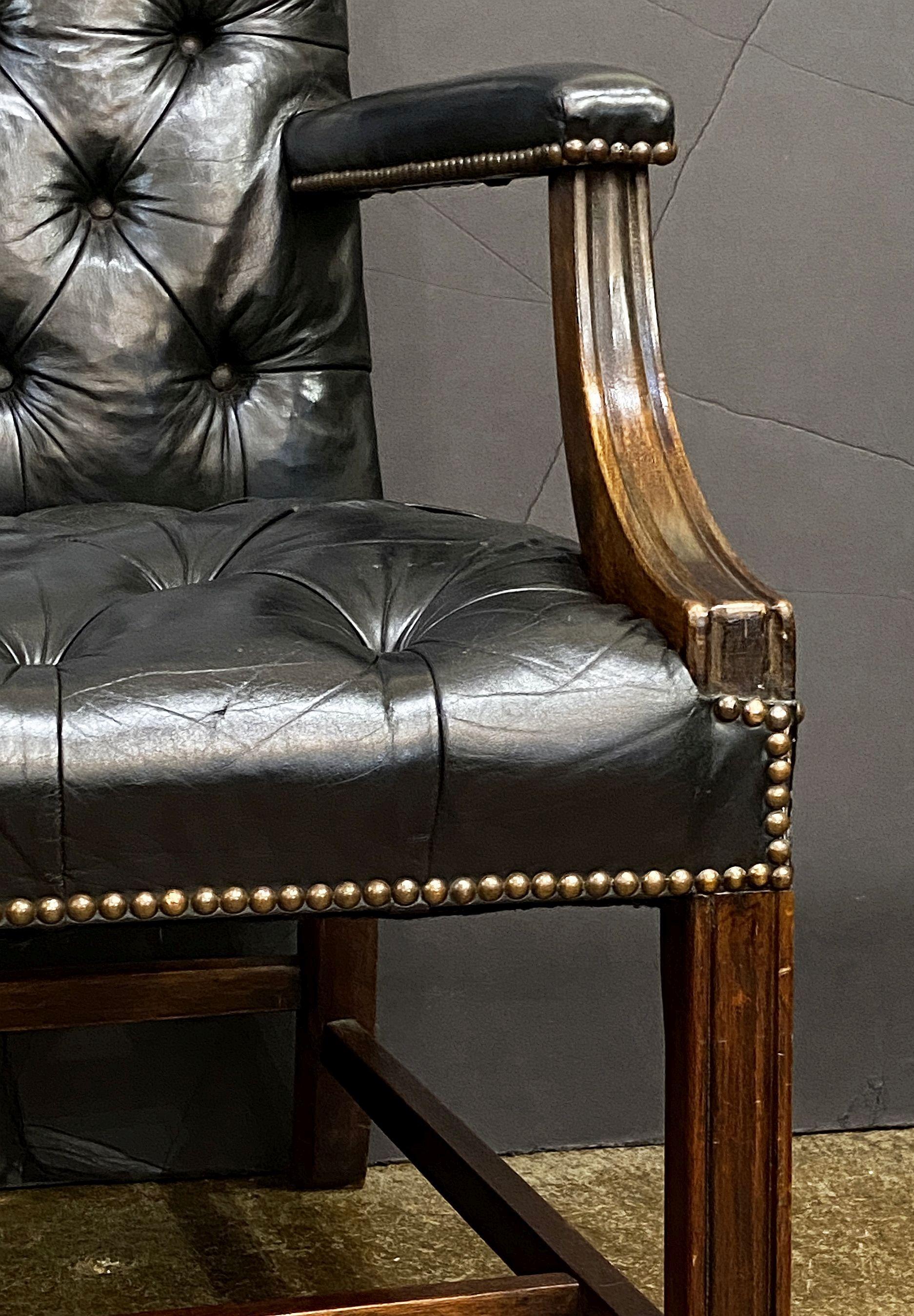 Gainsborough Arm Chair of Leather and Mahogany from England For Sale 12