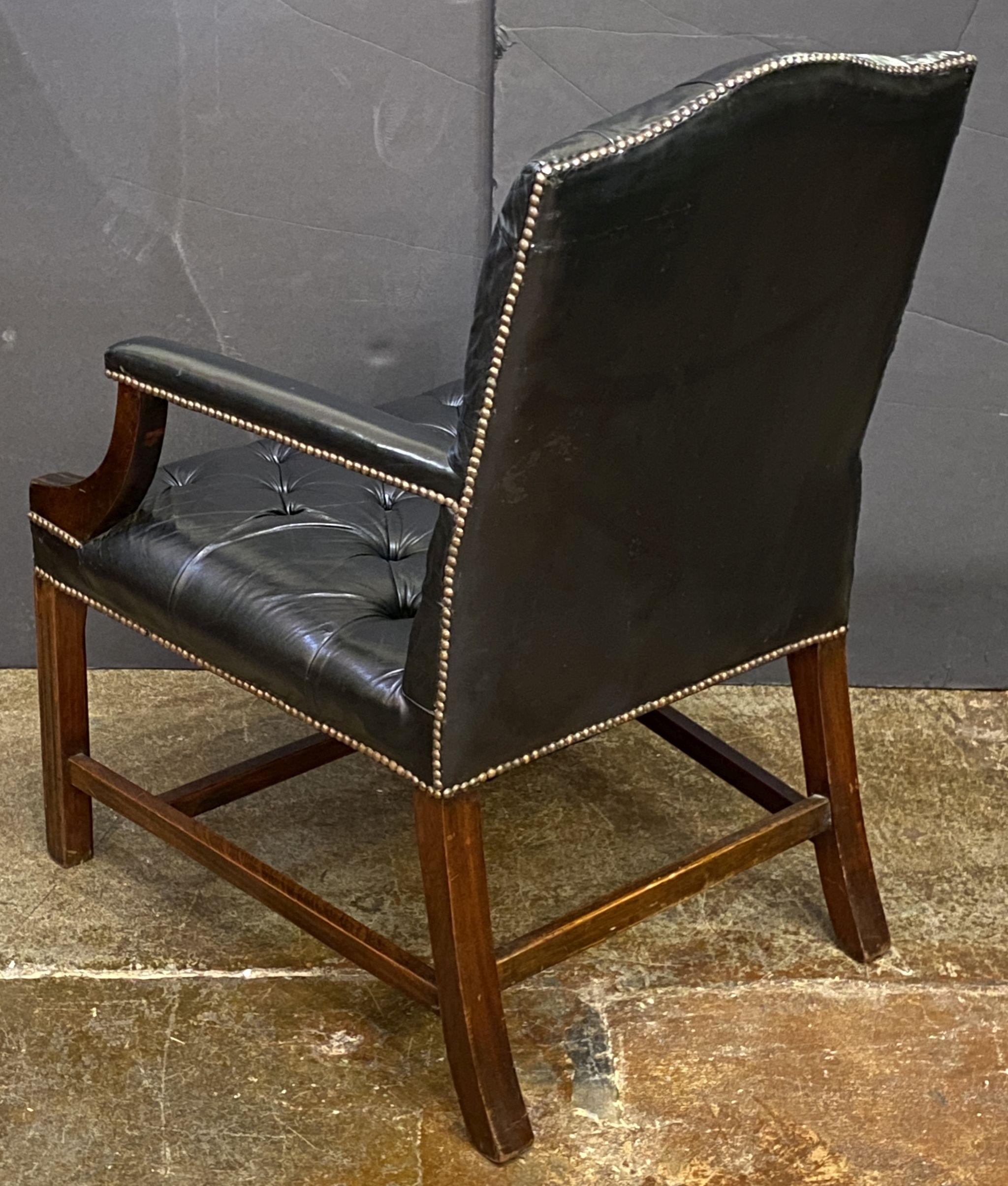 Gainsborough Arm Chair of Leather and Mahogany from England For Sale 1