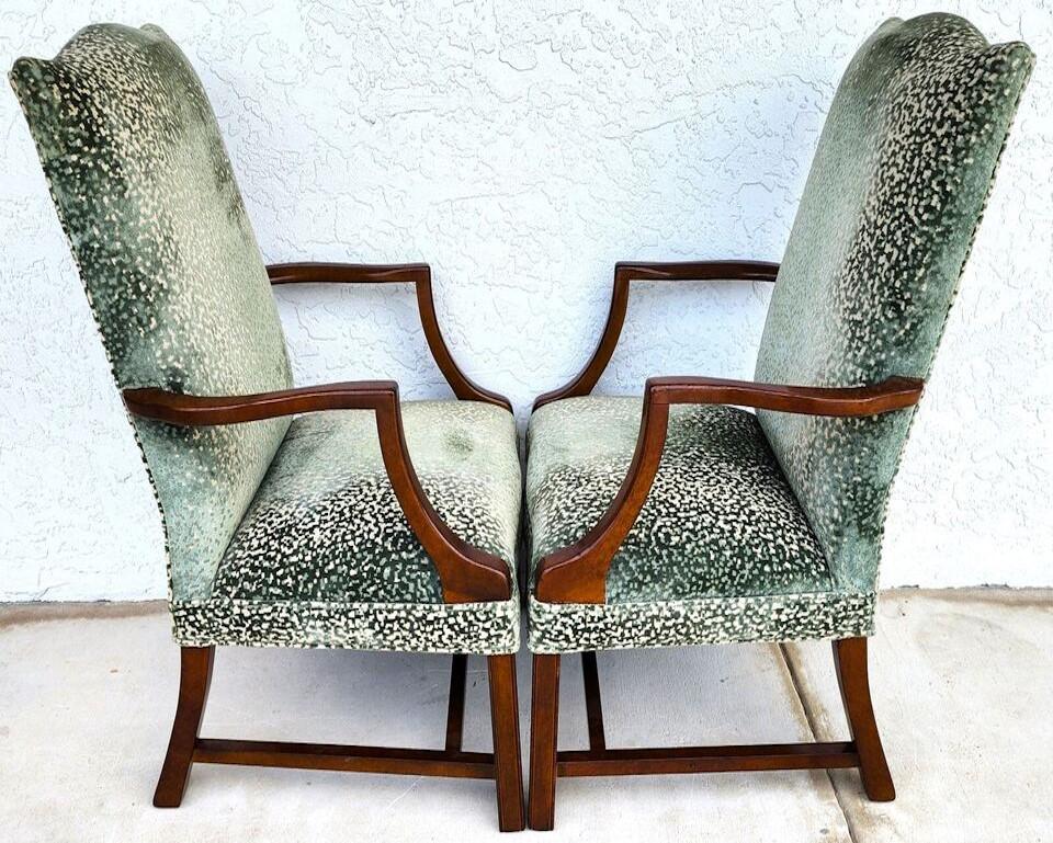 For FULL item description click on CONTINUE READING at the bottom of this page.

Offering One Of Our Recent Palm Beach Estate Fine Furniture Acquisitions Of An 
Antique Pair of Gainsborough Lolling Armchairs 
Upholstered in Plush Velvet with