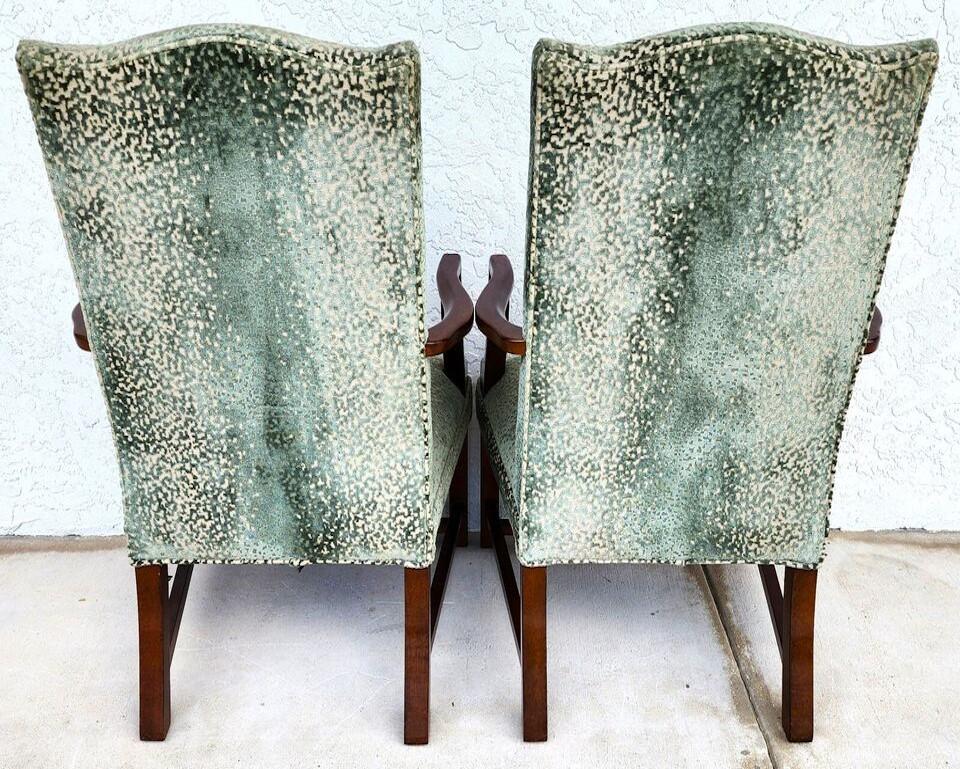 Chippendale Gainsborough Lolling Armchairs Pair For Sale