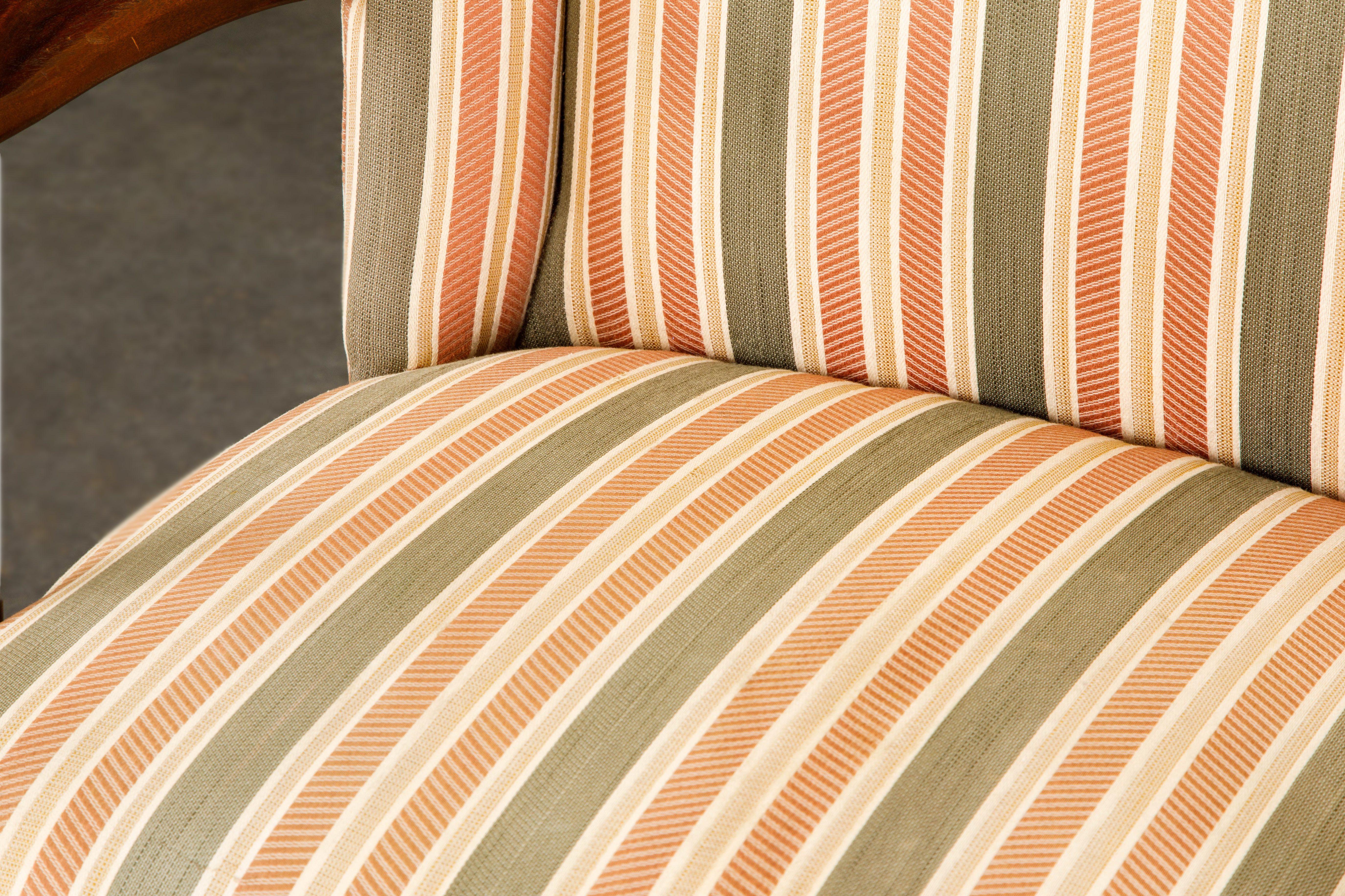 Gainsborough Wingback Armchair Upholstered in Striped Fabric 8