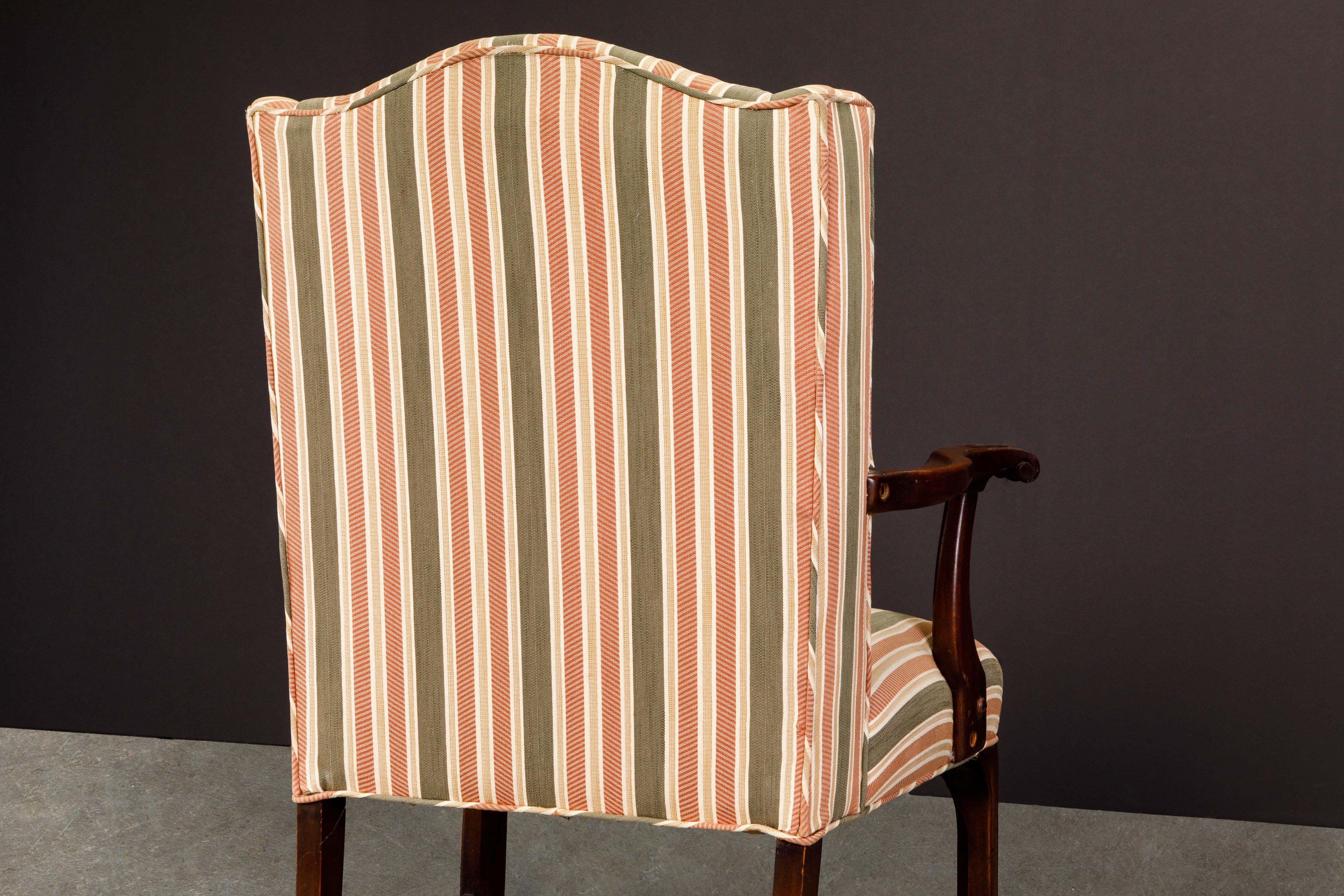 Gainsborough Wingback Armchair Upholstered in Striped Fabric 13