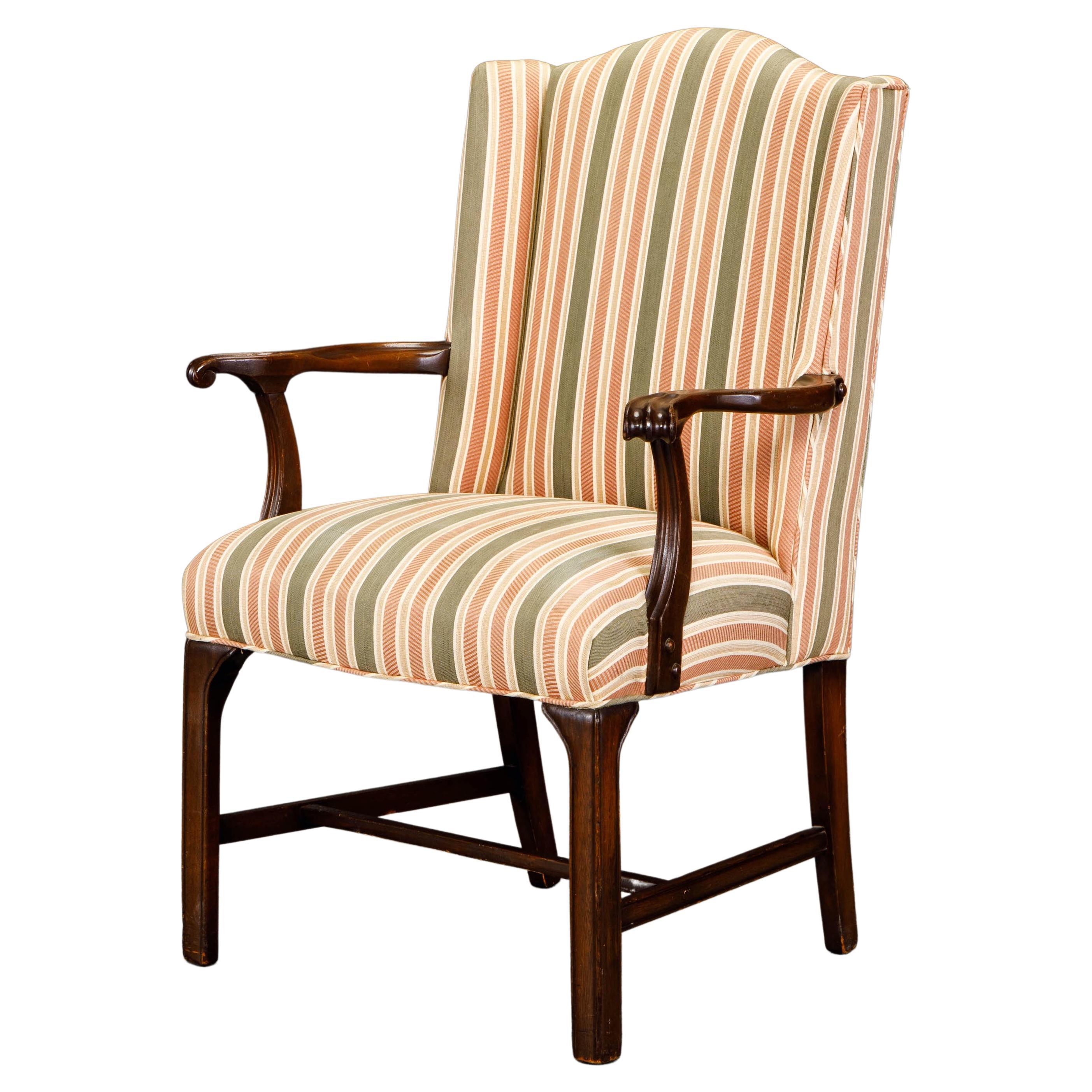 Gainsborough Wingback Armchair Upholstered in Striped Fabric