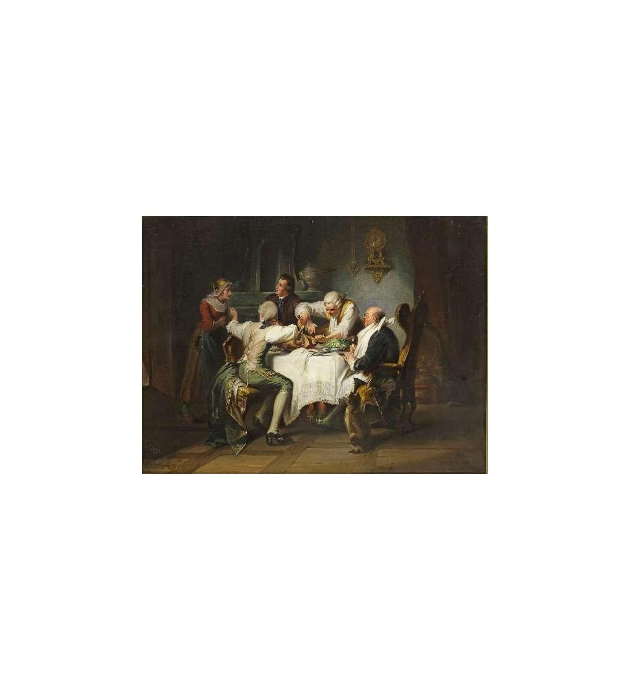 Gaisser Jakob Emanuel (1825 -1899)+ La société rococo à l'heure de la gourmandise en vente 1