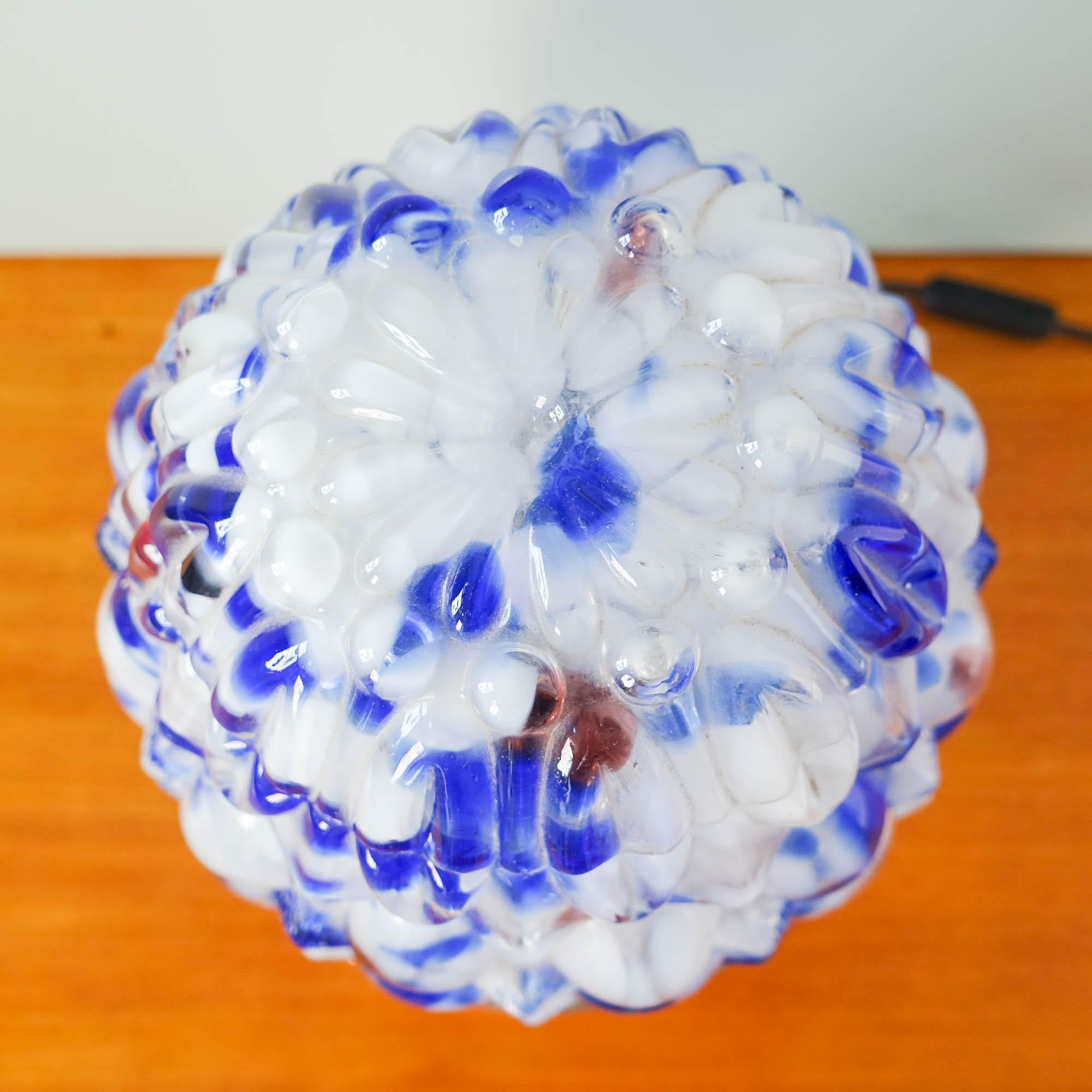 Lámpara de sobremesa Gaivota Bubbles en blanco y azul, años 70 en Bueno estado para la venta en Lisboa, PT