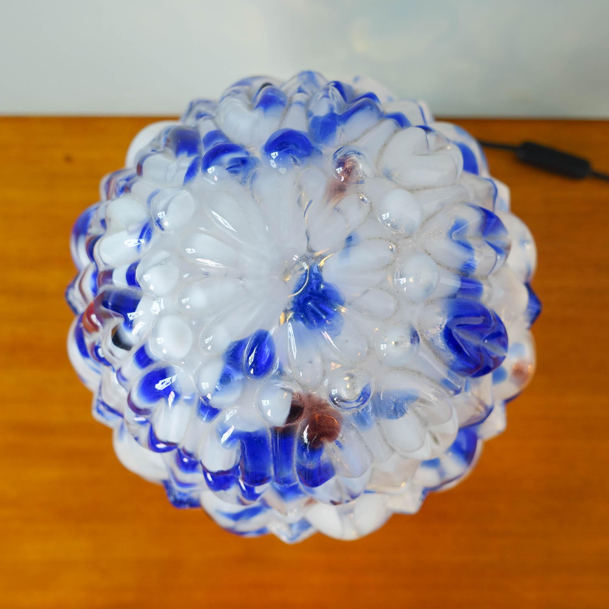 Lámpara de sobremesa Gaivota Bubbles en blanco y azul, años 70 finales del siglo XX en venta