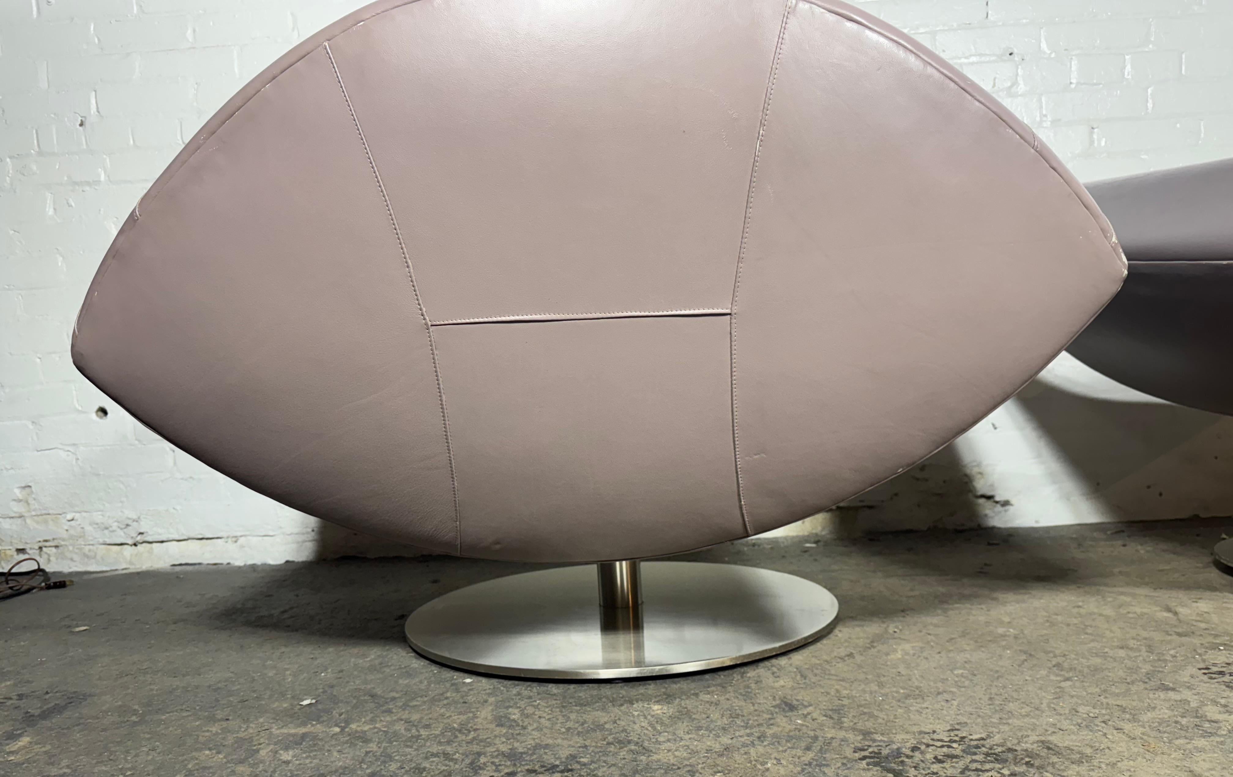 GAIVOTA leather & steel armchair by RICARDO FASANELLO 