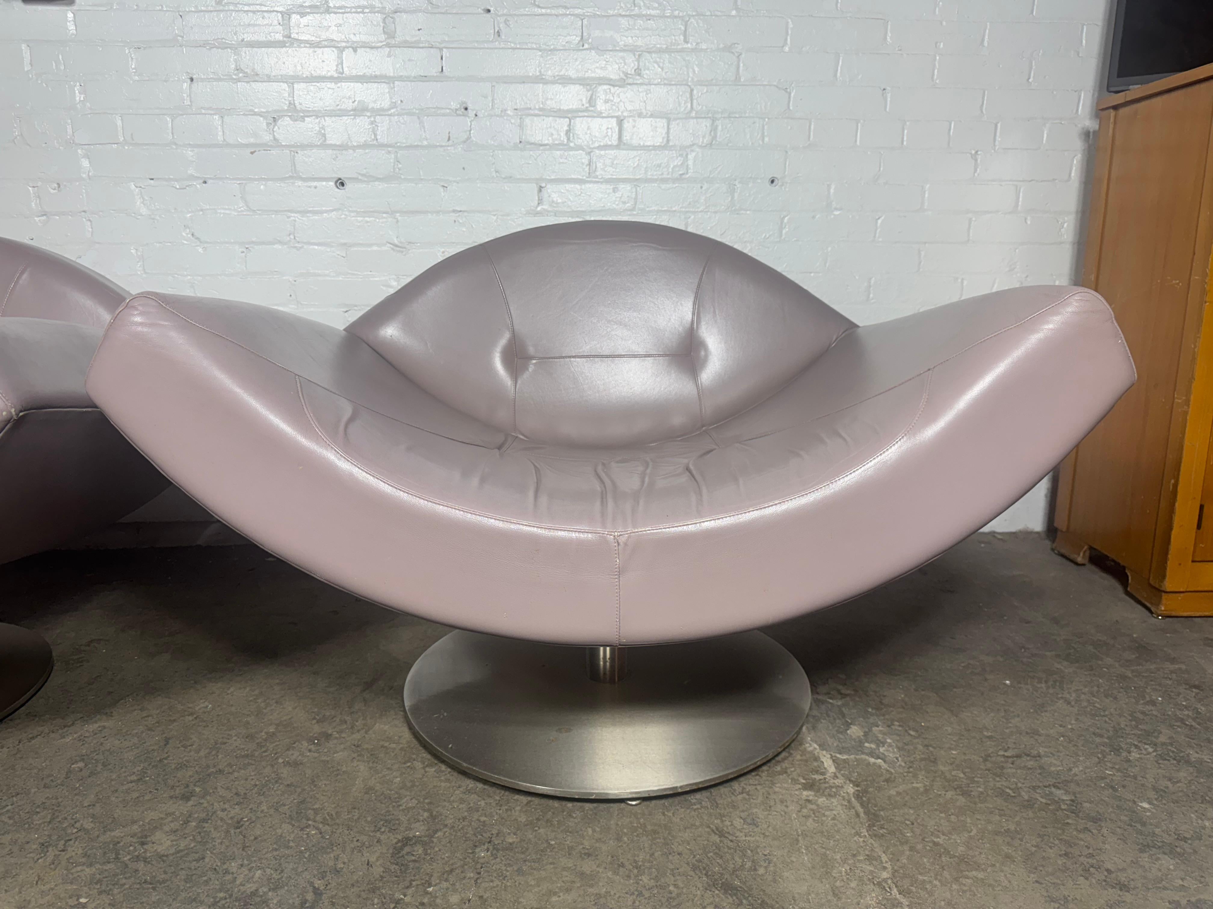 Brazilian GAIVOTA leather & steel armchair by RICARDO FASANELLO 