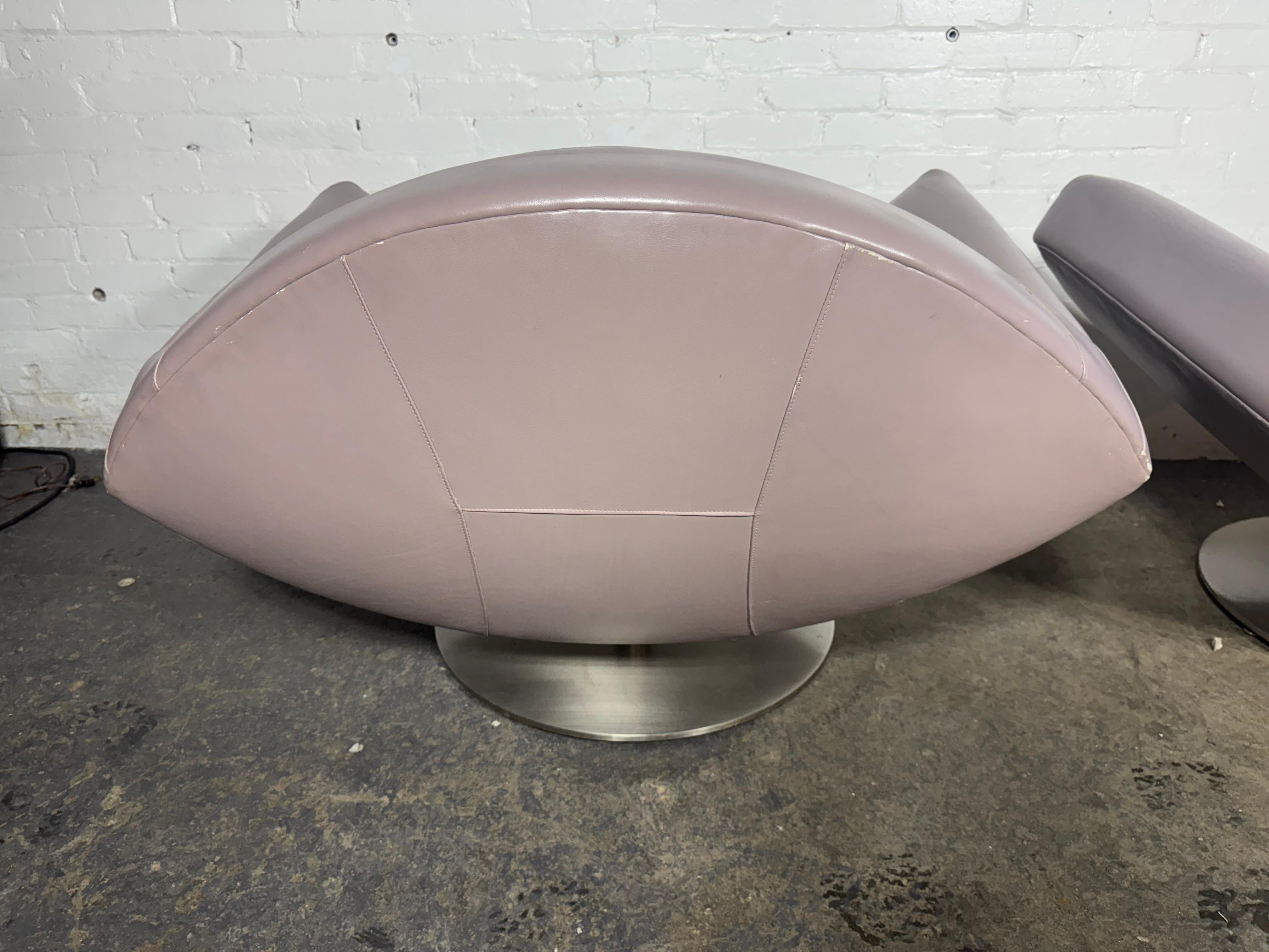 Late 20th Century GAIVOTA leather & steel armchair by RICARDO FASANELLO 