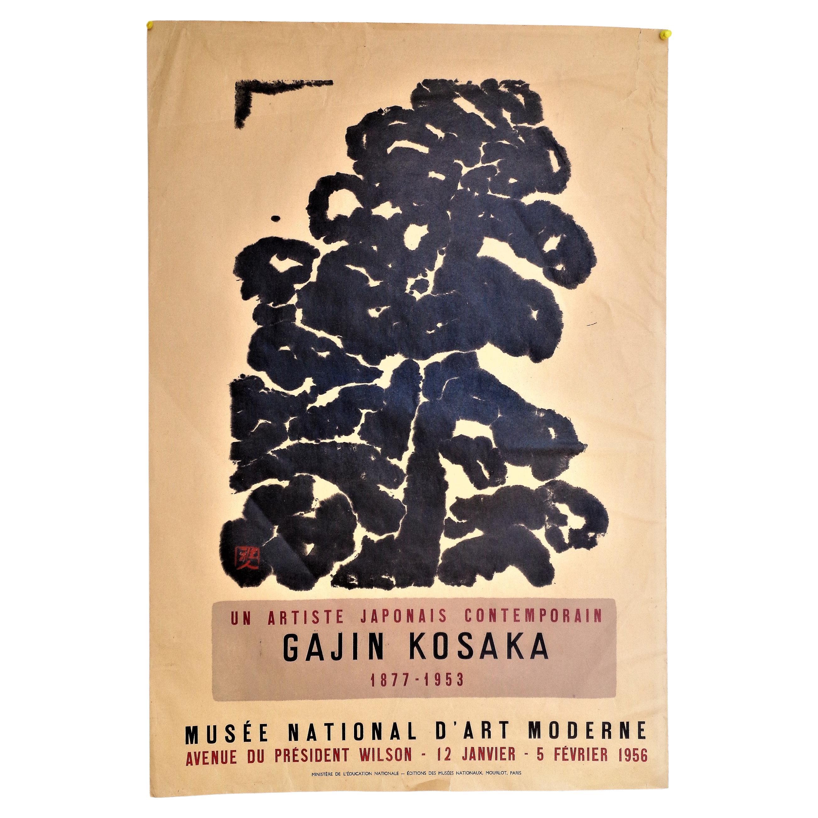 Gajin Kosaka Un Artiste Japonaise Contemporain Exhibition Poster 1956