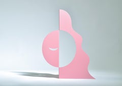 Pink moon - abstract figurative sculpture
