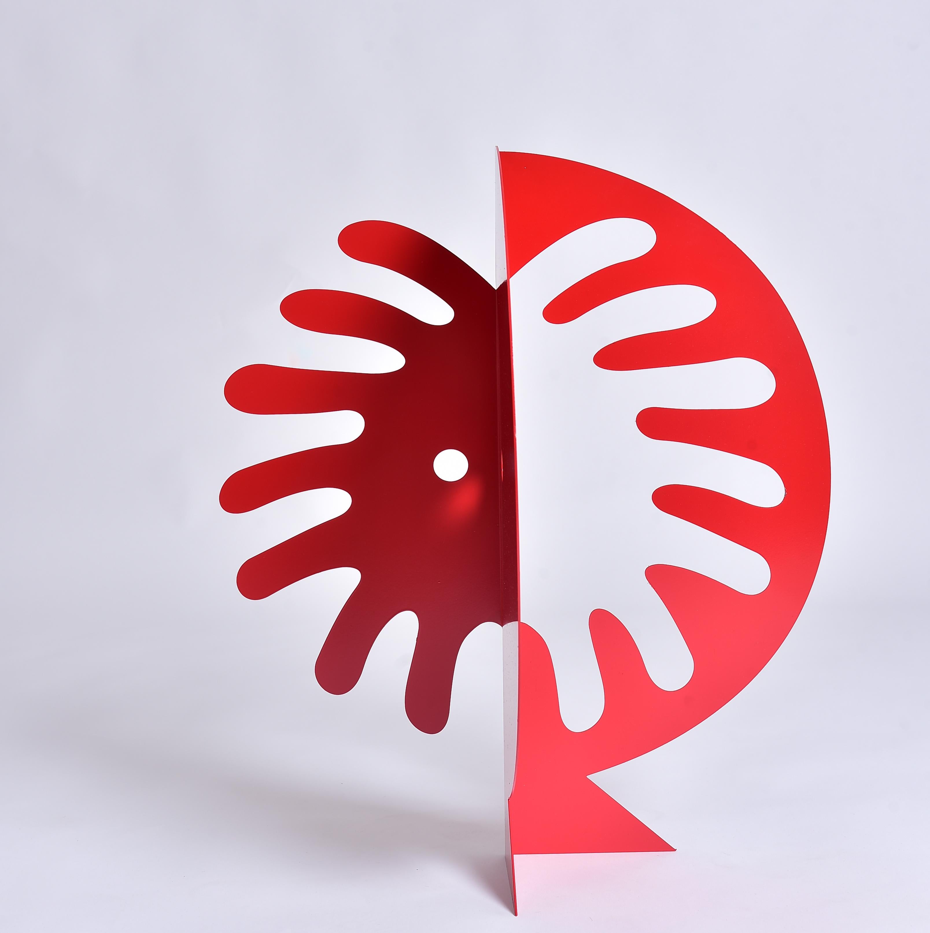 Rote Sonne – abstrakte figurative Skulptur