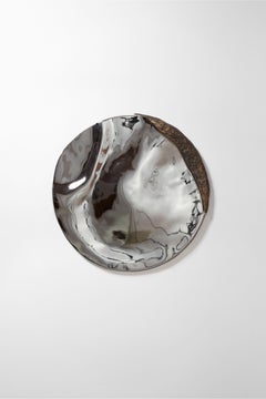 Gala 72 Unique Round Wall Mirror in Plated Cast Aluminum by Studio Ayse Demir