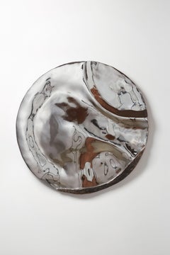 Gala 94 Unique Round Wall Mirror in Plated Cast Aluminum by Studio Ayse Demir
