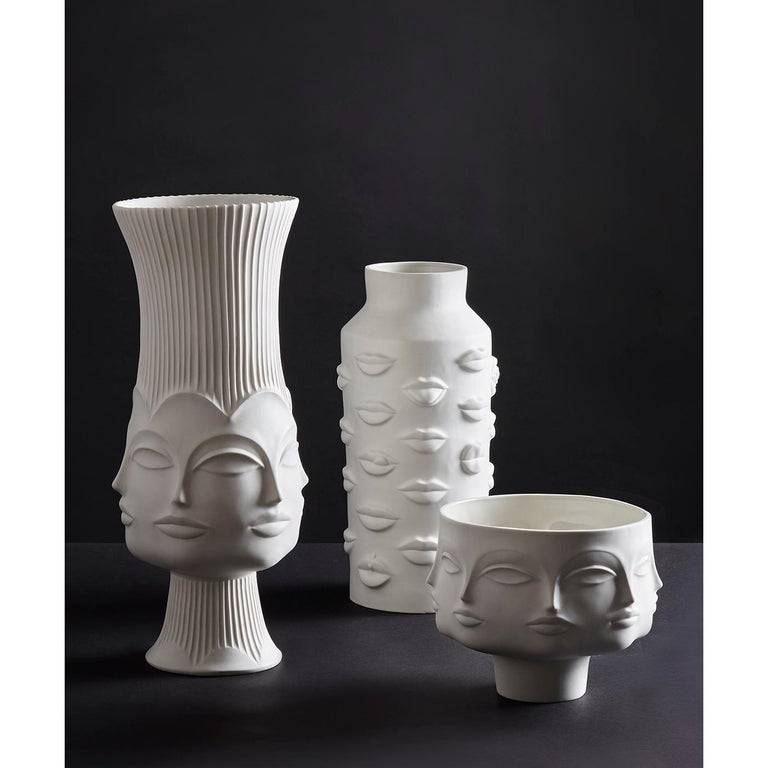 Gala Lips Porcelain Column Vase at 1stDibs