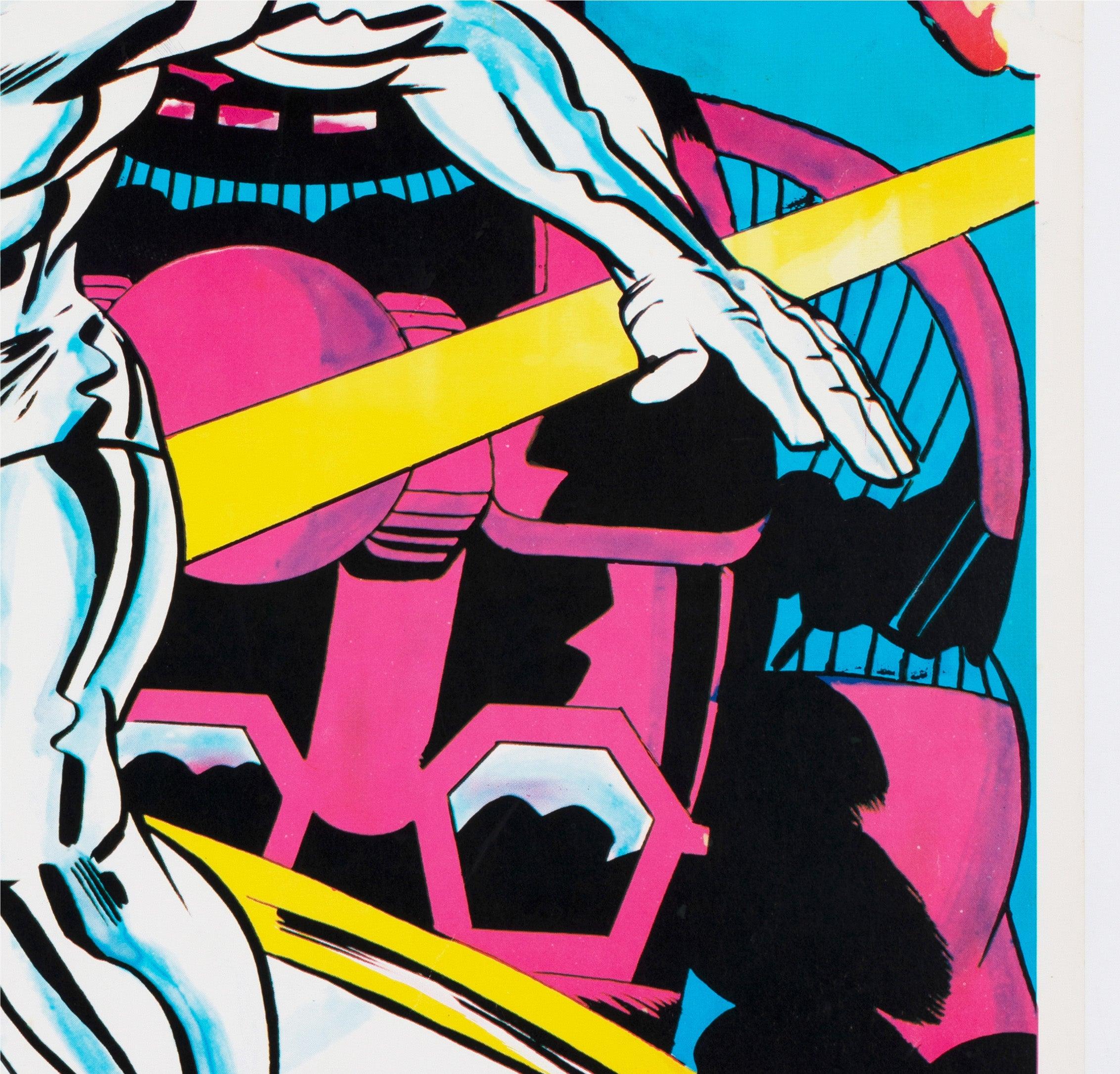 Linen Galactus and the Silver Surfer 1970 Marvel Poster, Jack Kirby For Sale