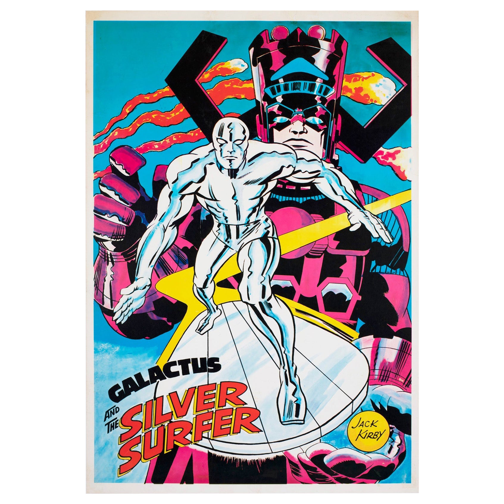 Galactus y el Silver Surfer 1970 Póster Marvel, Jack Kirby en venta