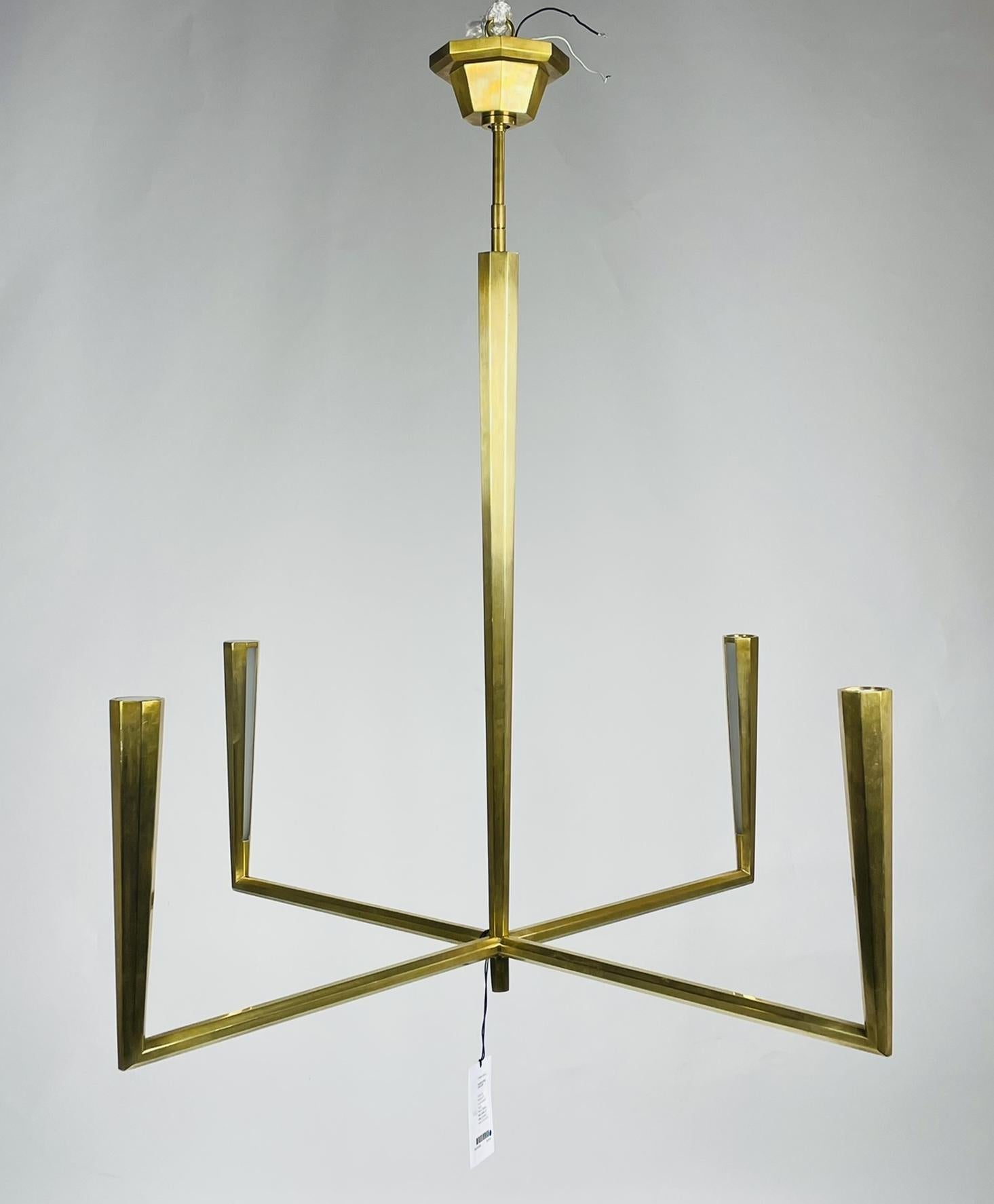 Modern Galahad Brass Chandelier by Thomas O'Brian