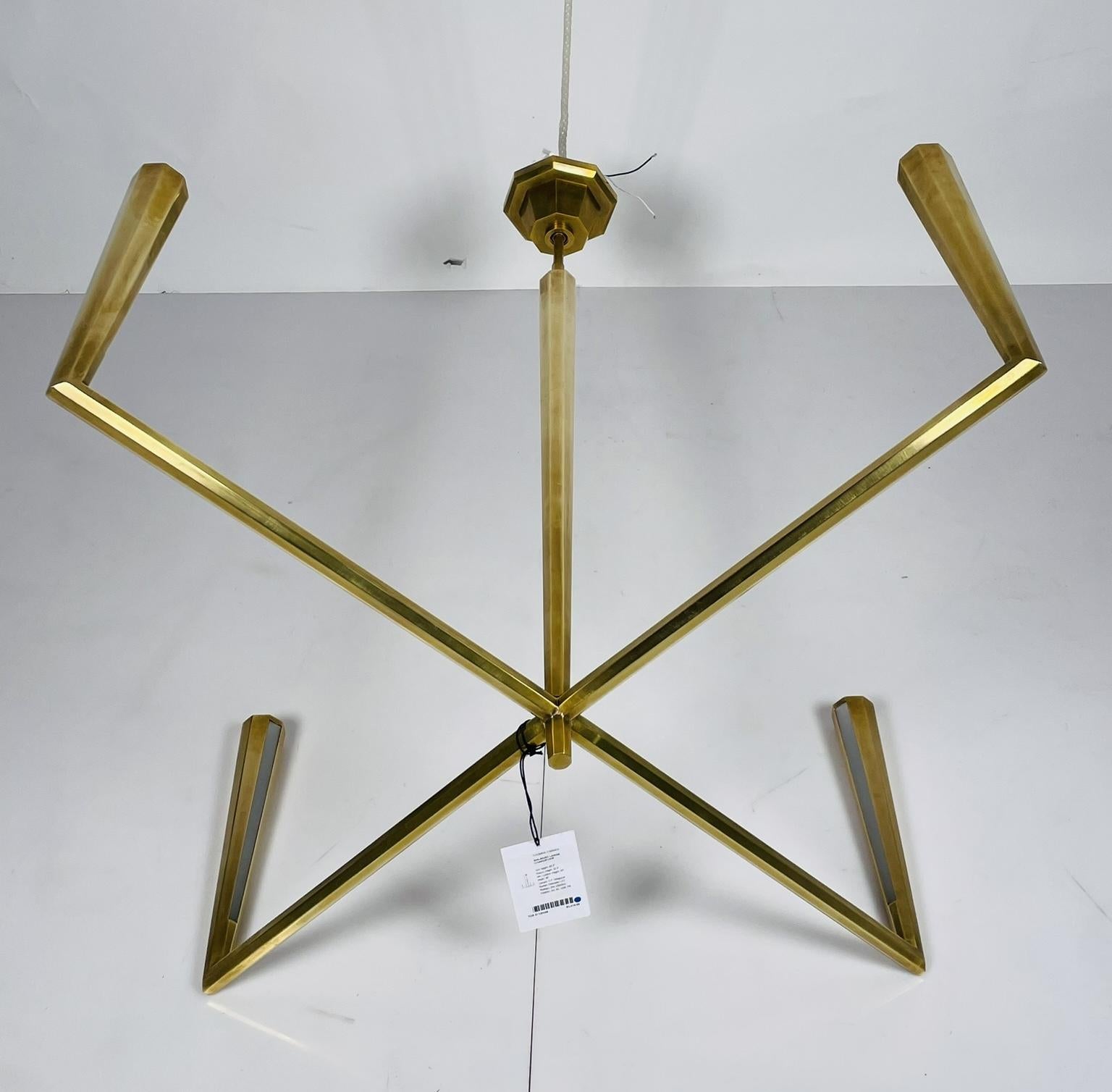 Galahad Brass Chandelier by Thomas O'Brian In Good Condition In Los Angeles, CA