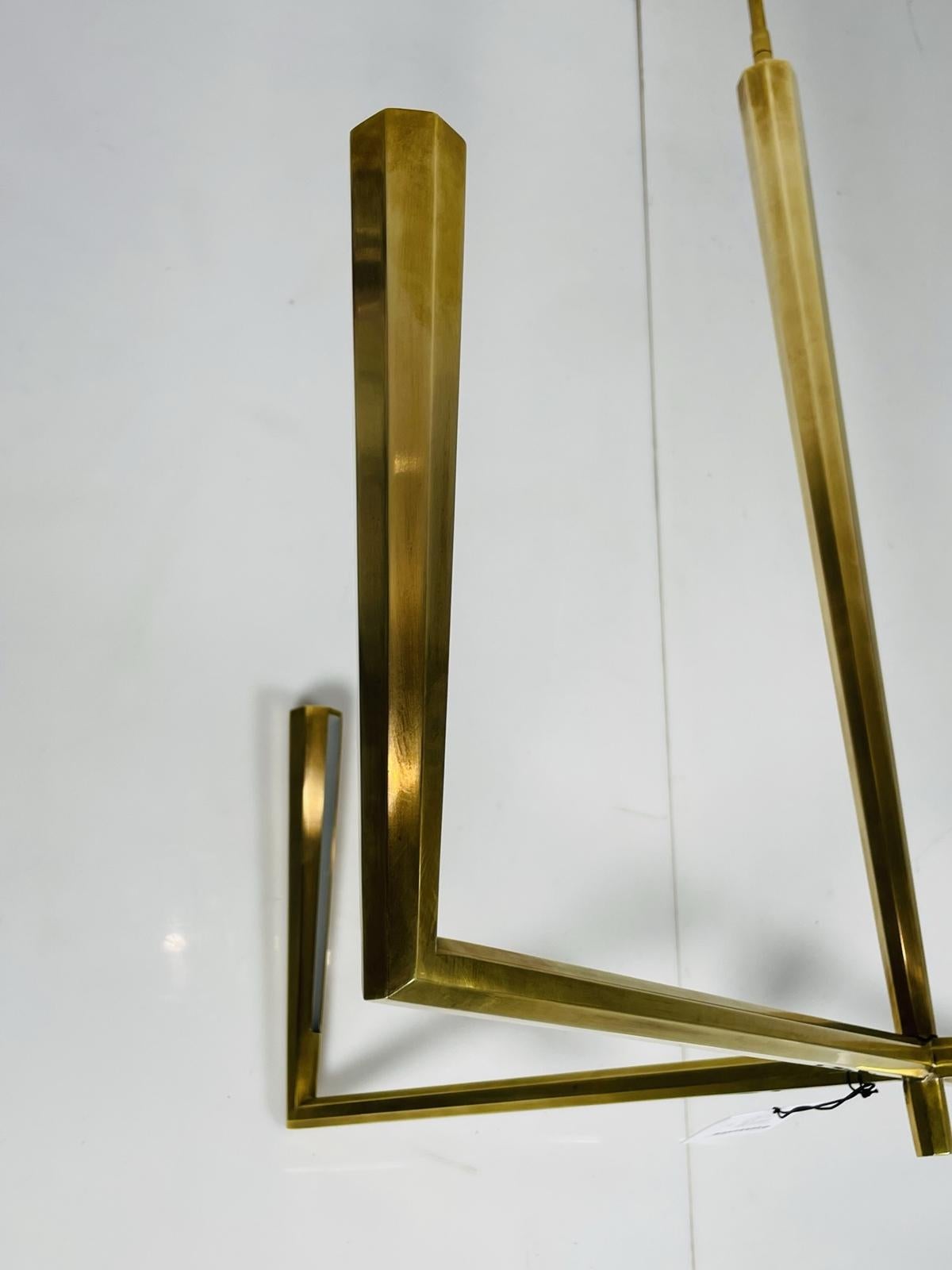 Galahad Brass Chandelier by Thomas O'Brian 1