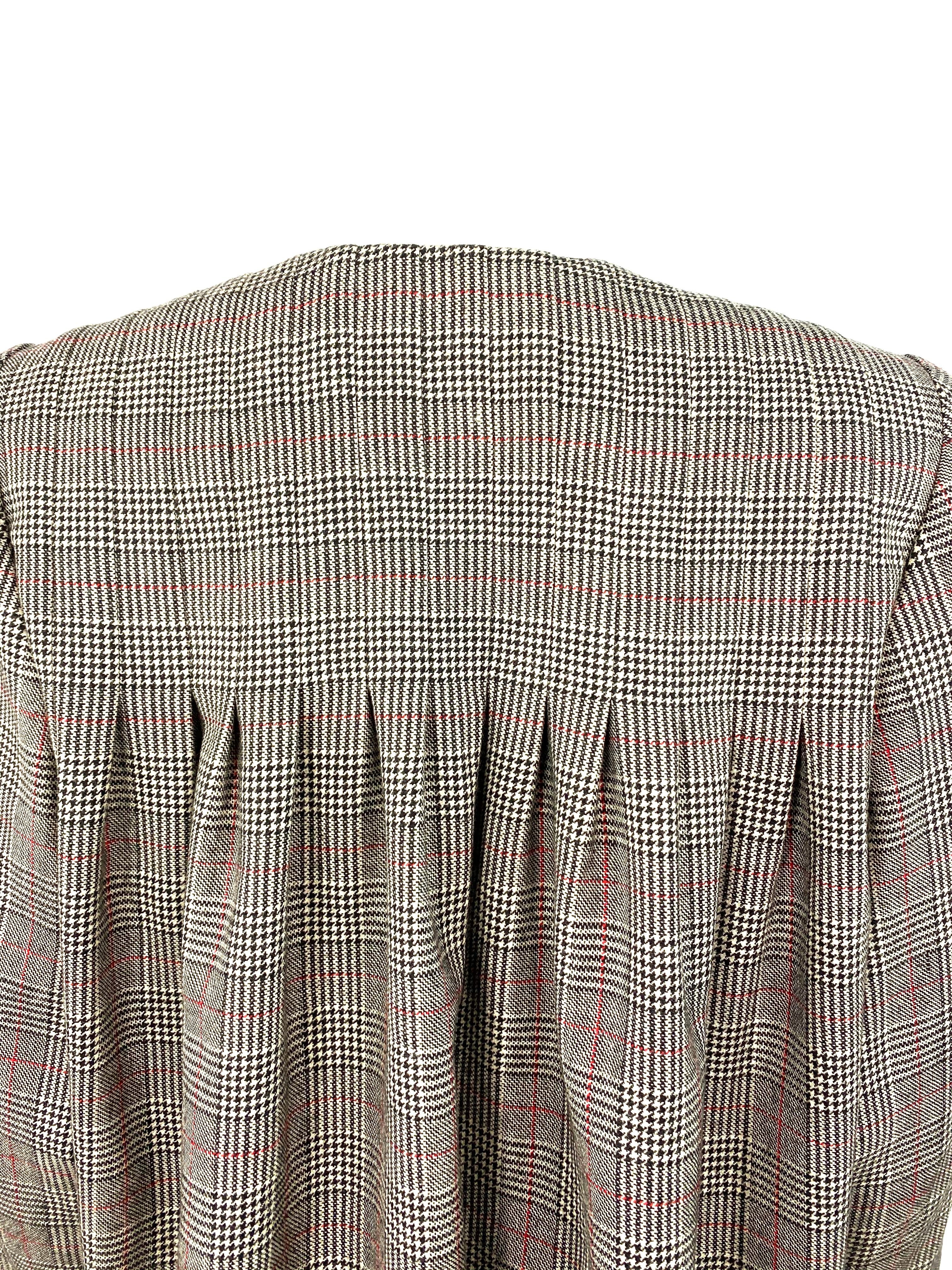 Galanos Amen Wardy Grey and Red Check Plaid Jacket  For Sale 3