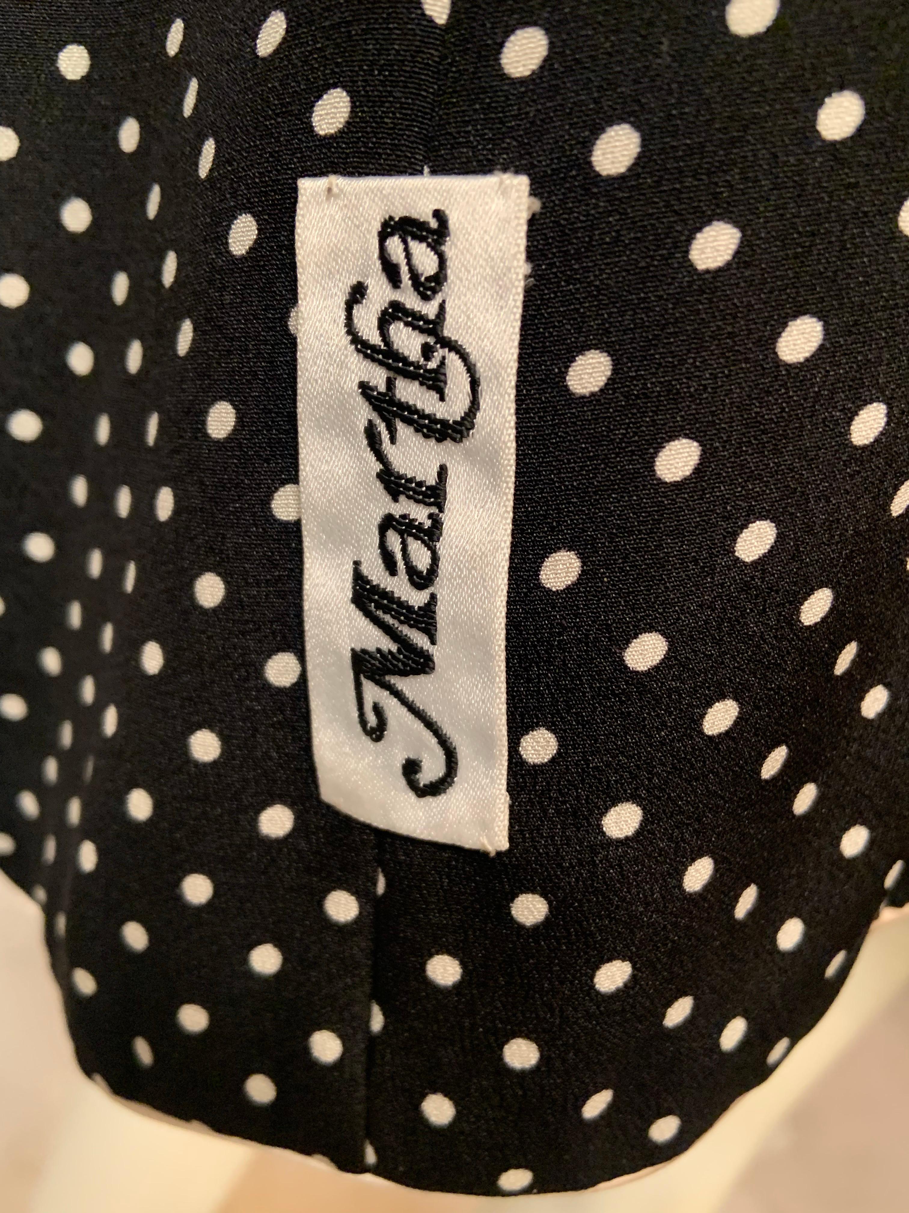 Galanos Jacke aus schwarzer und weißer Seide mit Tulpen und Polka Dots im Angebot 2
