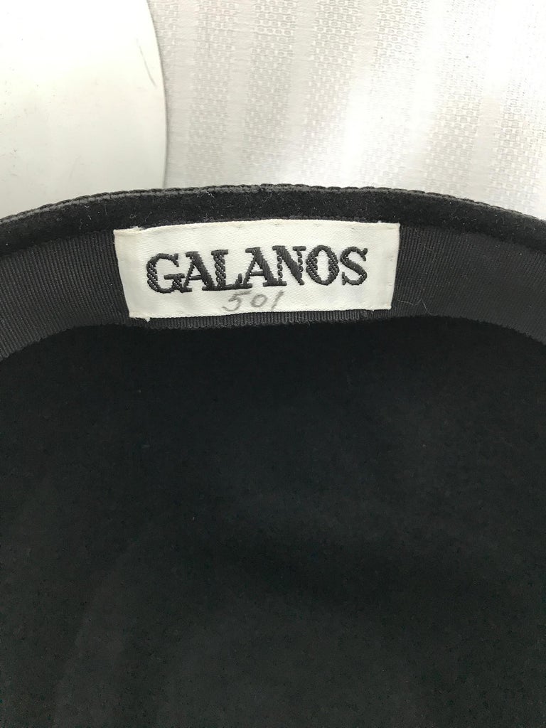 Galanos Black Fur Felt Shaped Turban Hat 1960s  5
