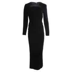 Galanos Evening Gown Black Velvet Formal Long Dress Sculptural Collar 