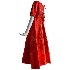 Galanos Butterfly Silk Brocade Horsehair Skirt and Ties Cocktail Dress, 1960s