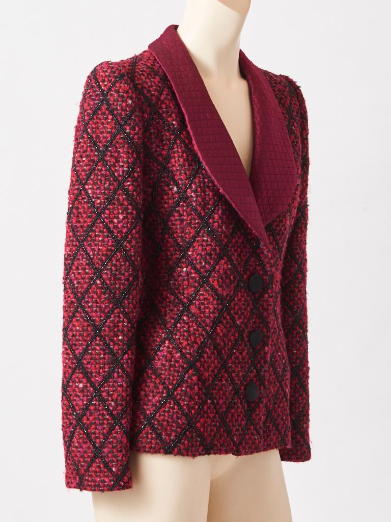 Galanos Embellished Tweed Fitted Jacket In Good Condition For Sale In New York, NY