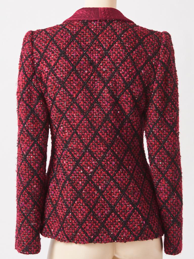 Women's Galanos Embellished Tweed Fitted Jacket For Sale