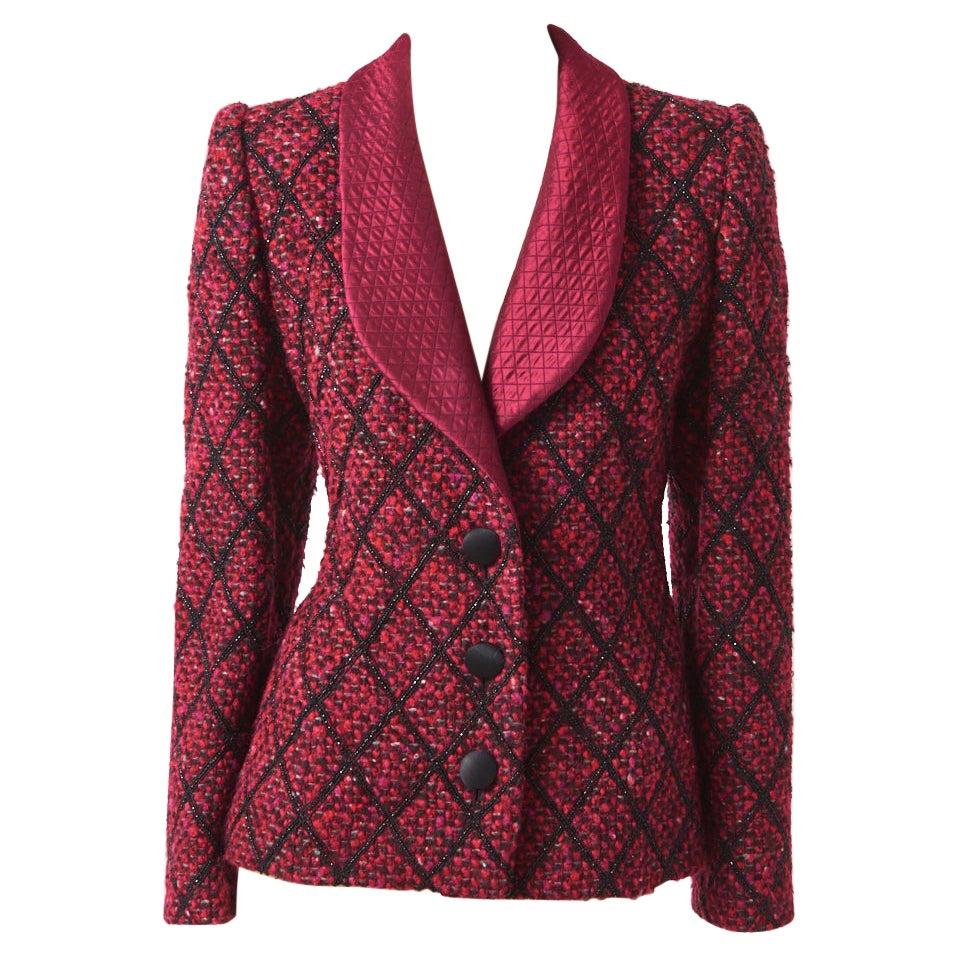 Galanos verschönerte Tweed-Jacke im Angebot