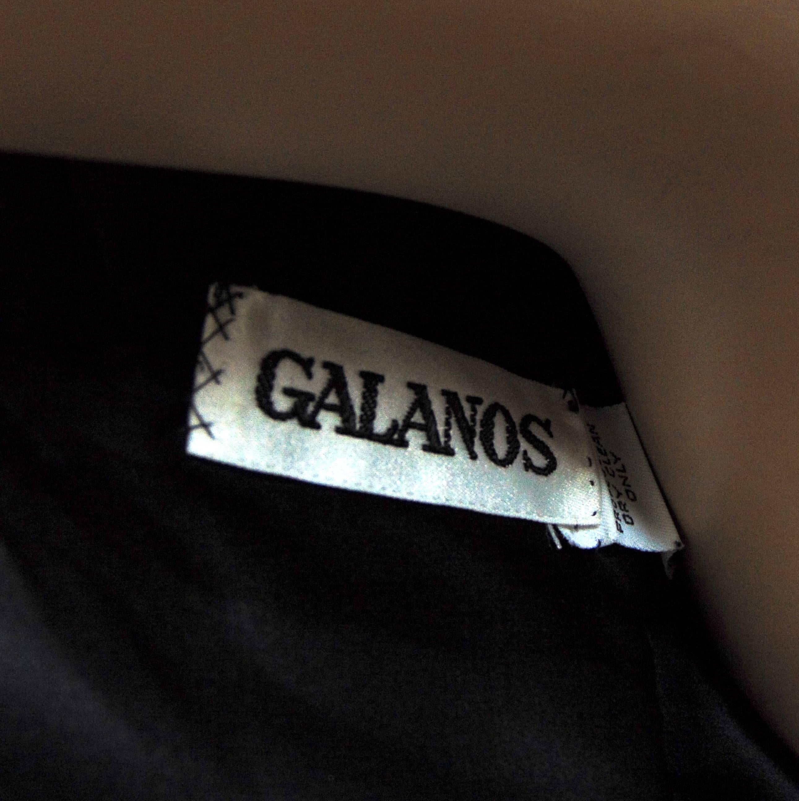 Galanos Evening Gown Formal Long Dress Black Silk Velvet Sculptural Collar  For Sale 8