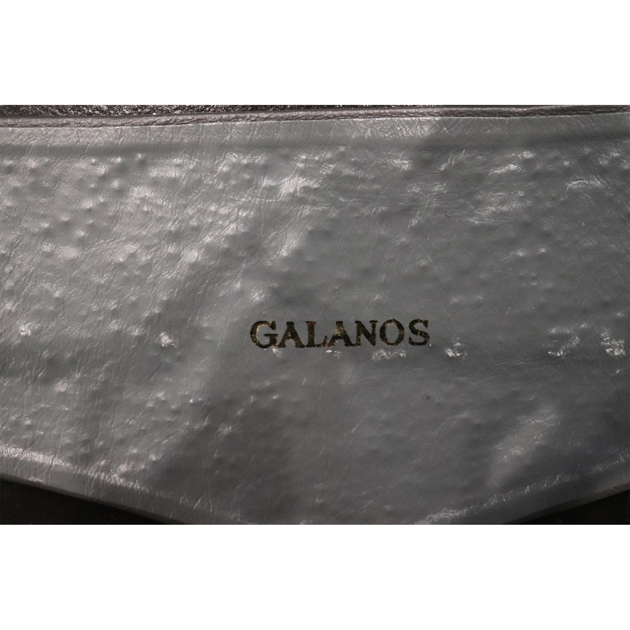 Galanos - Ceinture large en cuir avec strass et bronze Pour femmes en vente