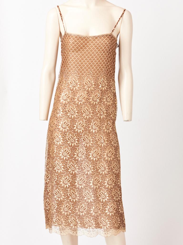 Galanos Lace Tunic And Slip Dress Ensemble