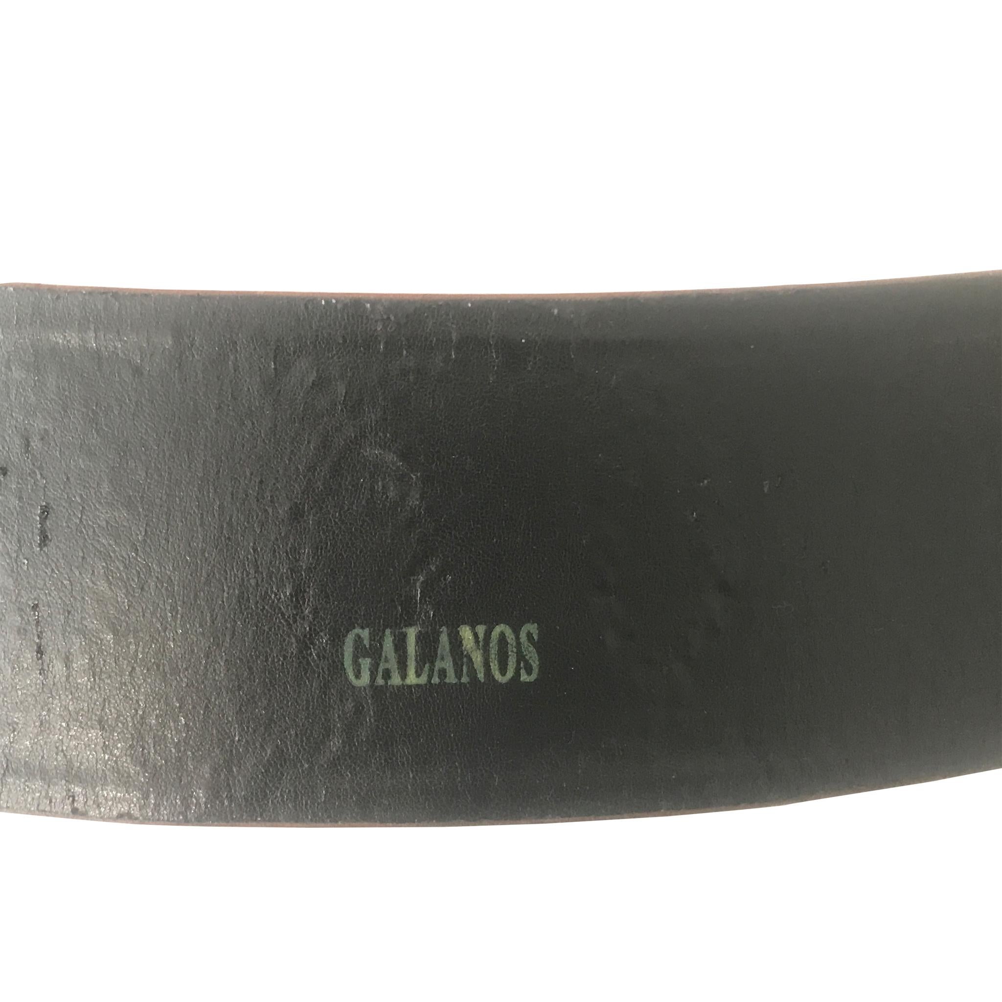 Galanos - Grand ceinture large marron avec clous en bronze Excellent état - En vente à Los Angeles, CA