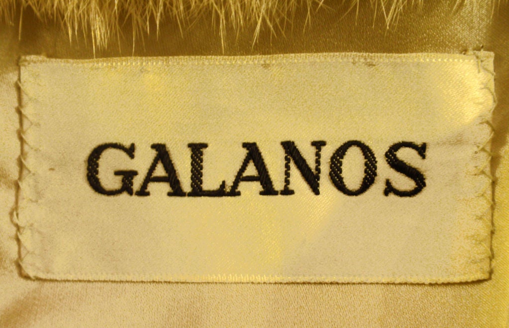 Galanos late 1960s full Length White Mink Coat with Toggle Self Belt For Sale 2