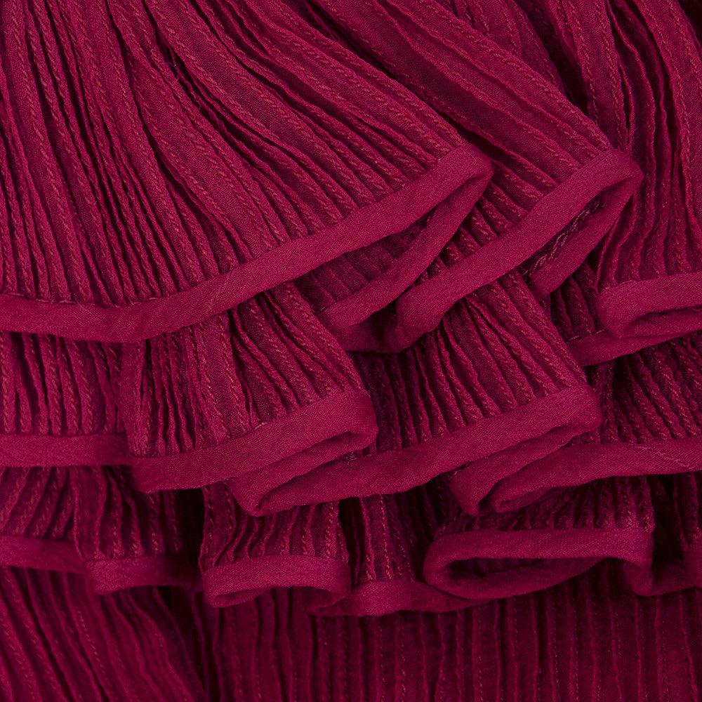 Galanos Rotes gerafftes Chiffon-Cocktailkleid, 1985 Damen im Angebot