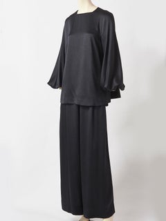 Galanos Satin Tunic and Wide Leg Pant Ensemble