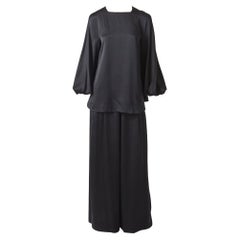 Vintage Galanos Satin Tunic and Wide Leg Pant Ensemble