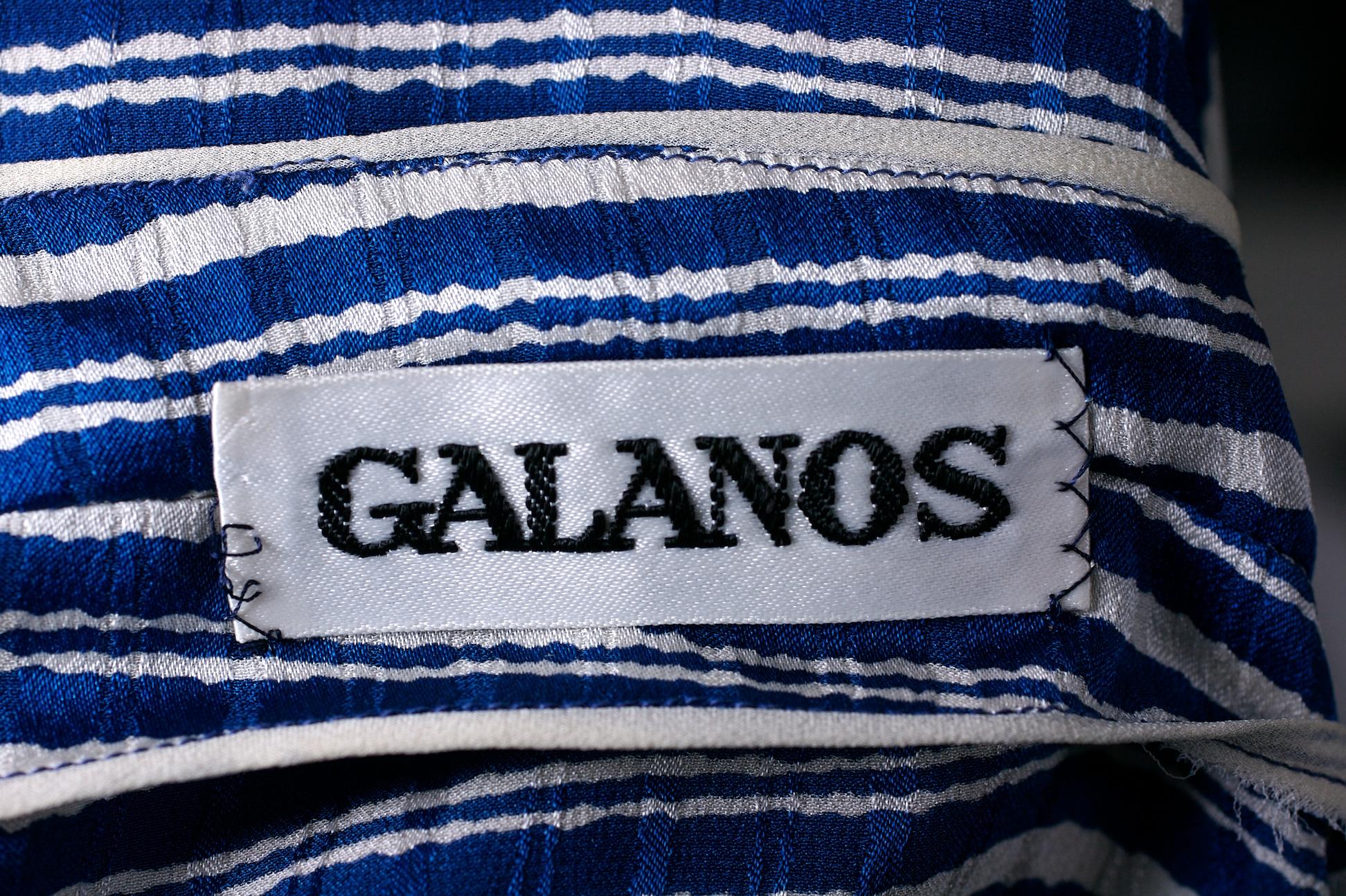 Galanos Silk Crepe Striped 2 Pc Dress For Sale 1