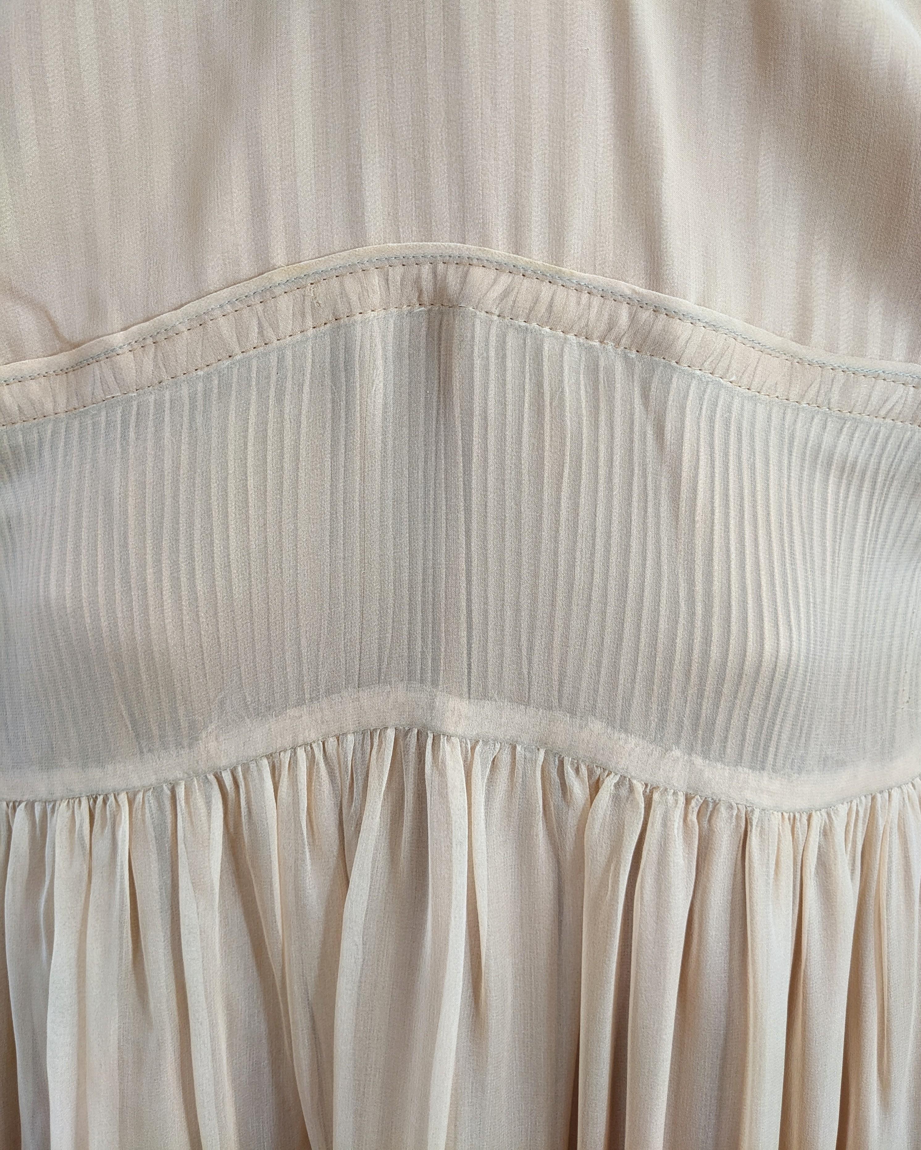 Galanos Silk Crepe Tucked Chemise For Sale 8