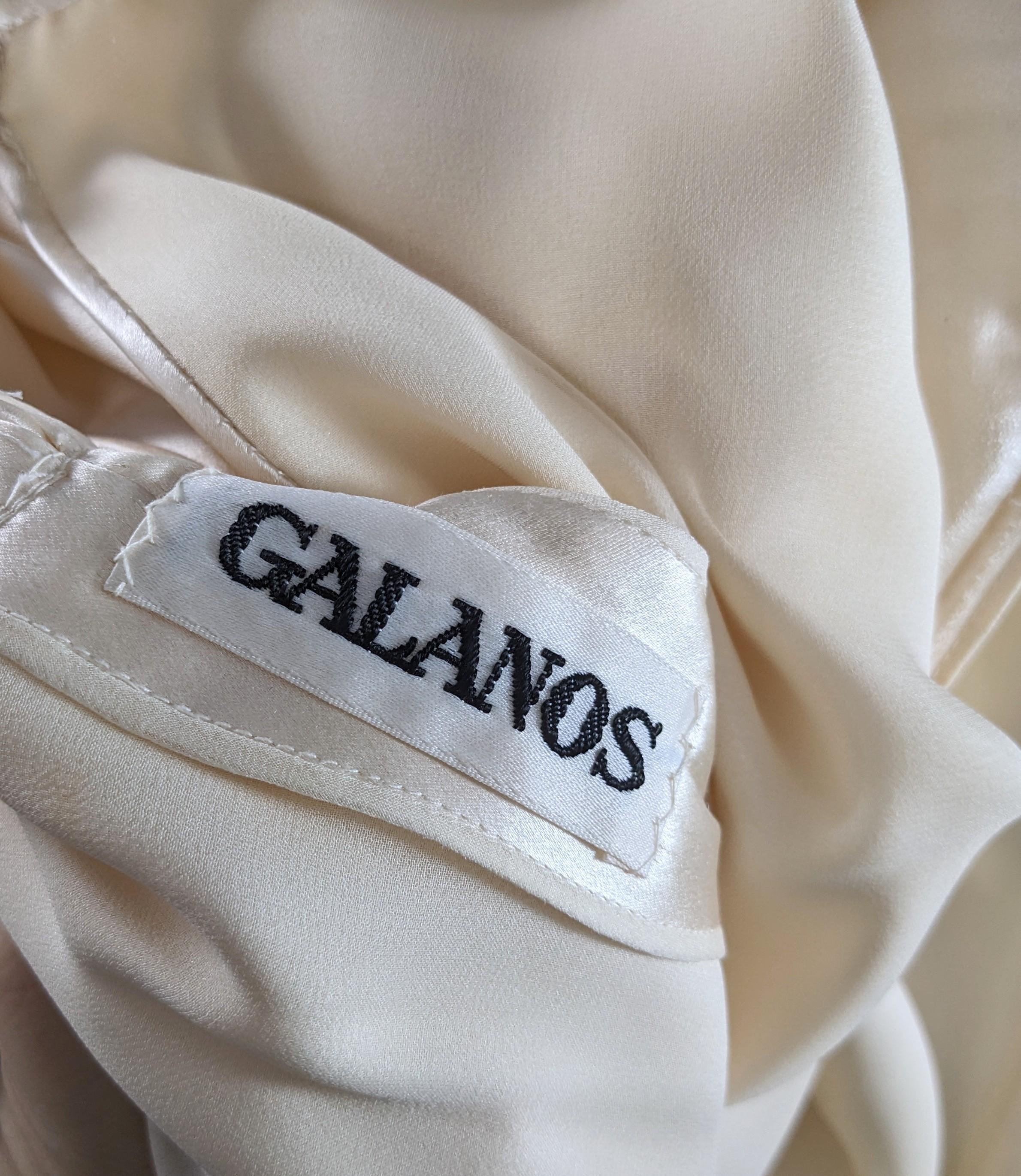 Galanos Silk Satin Hand Fringed Dress For Sale 4