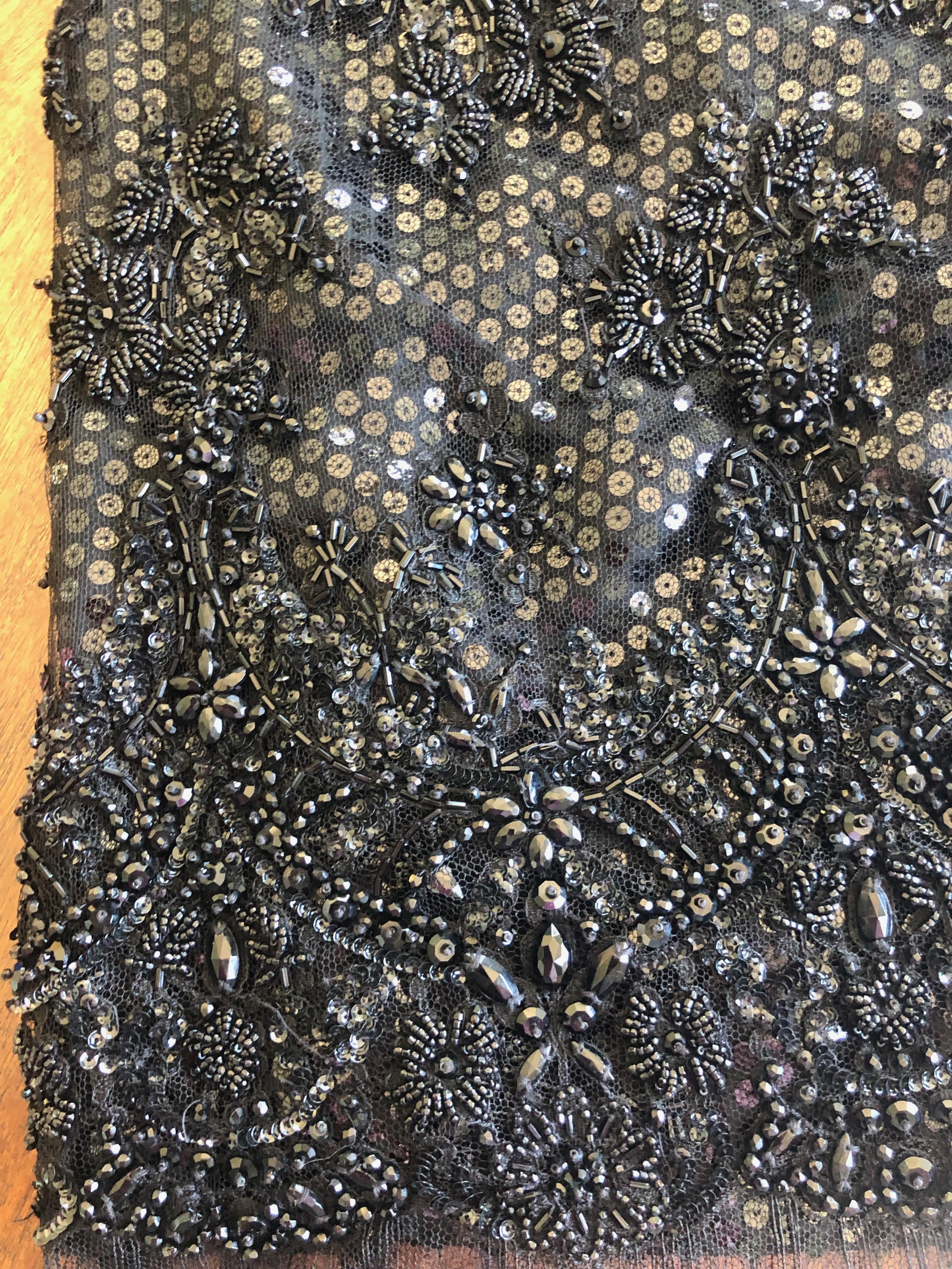  Galanos Superb Sequin and Hand Beaded Lace Little Black Mini Dress 5