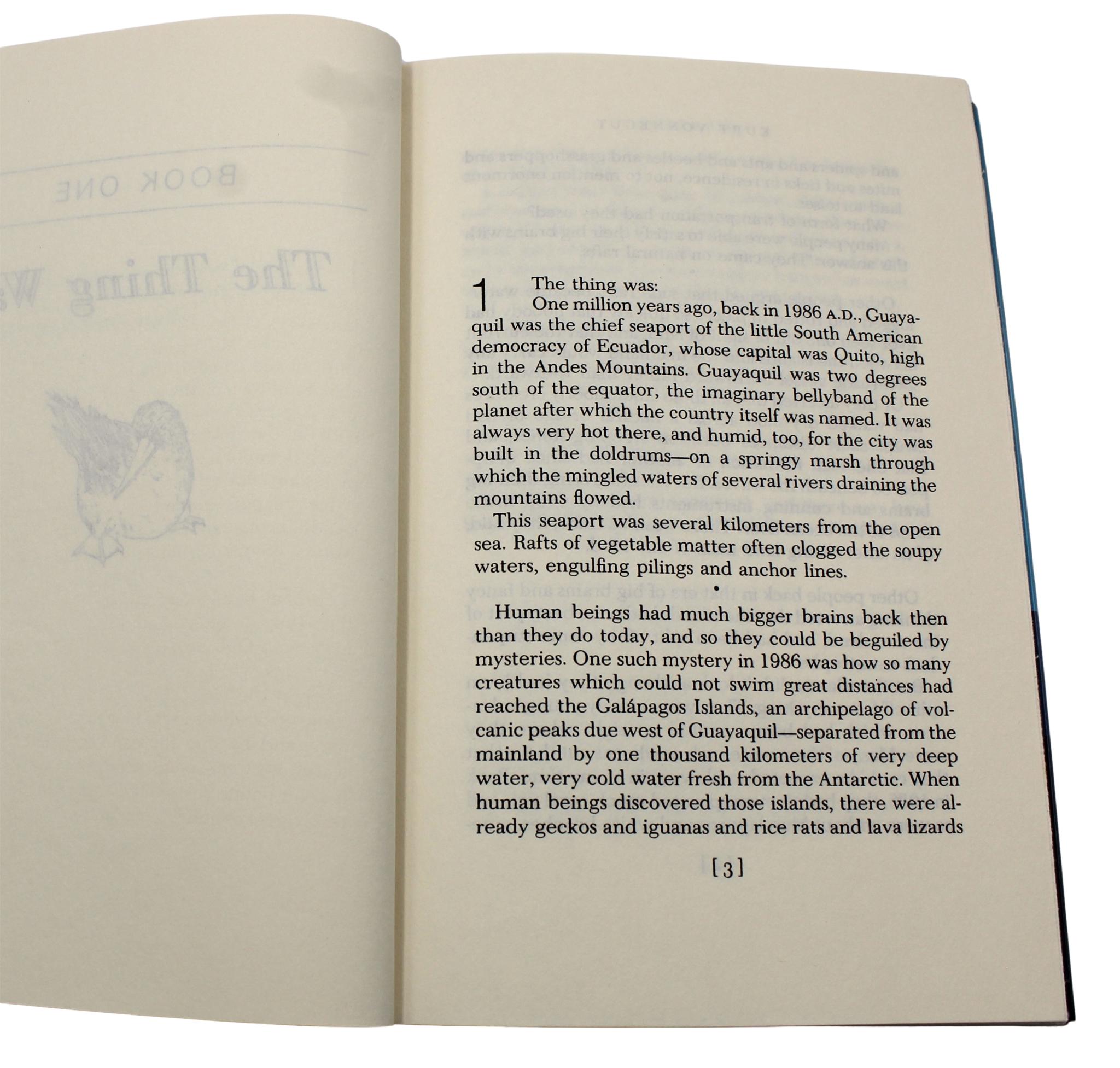 Galapagos par Kurt Vonnegut, première édition pour acheteurs professionnels, avec housse originale, 1985 3