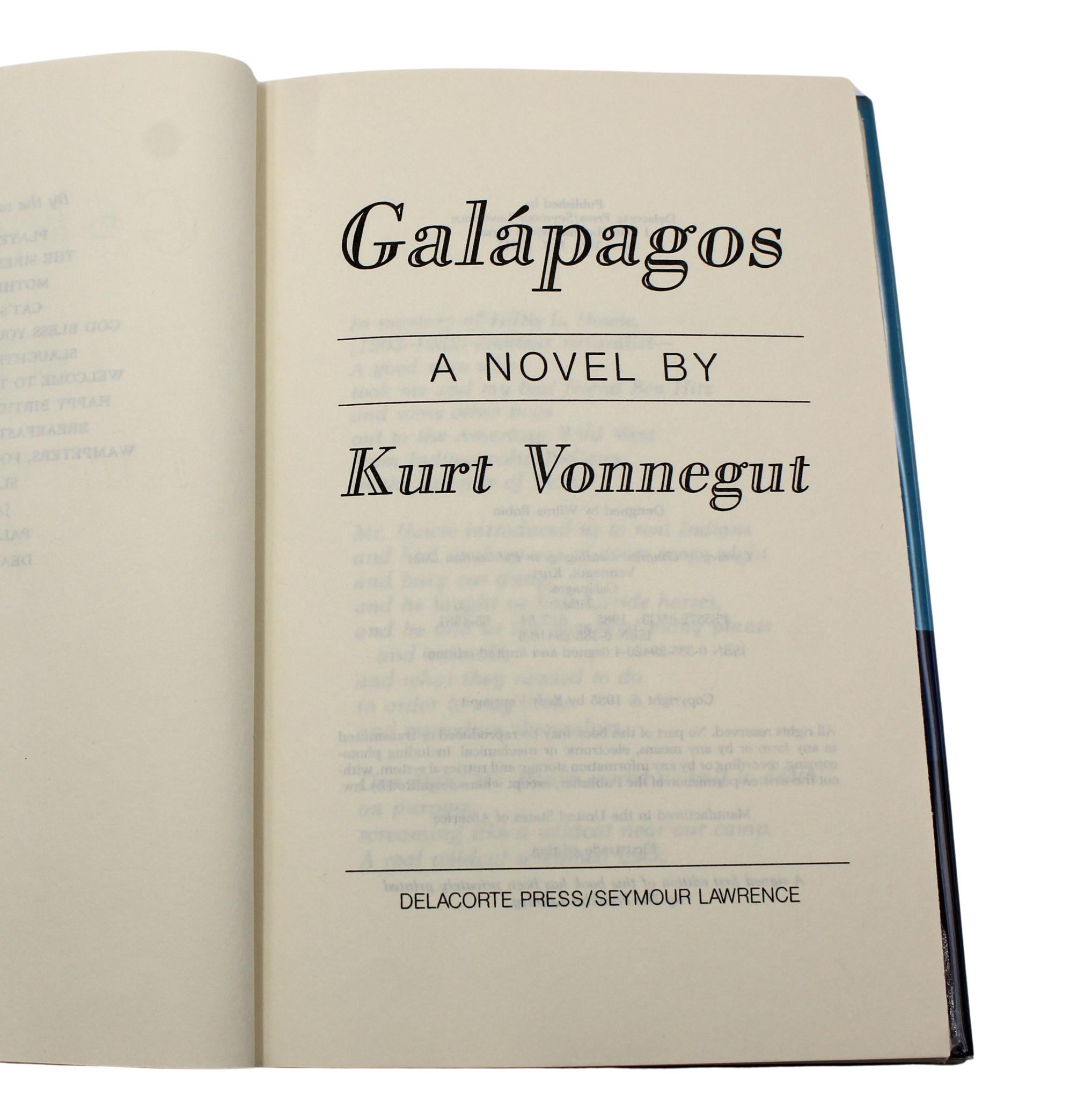 Galapagos par Kurt Vonnegut, première édition pour acheteurs professionnels, avec housse originale, 1985 1