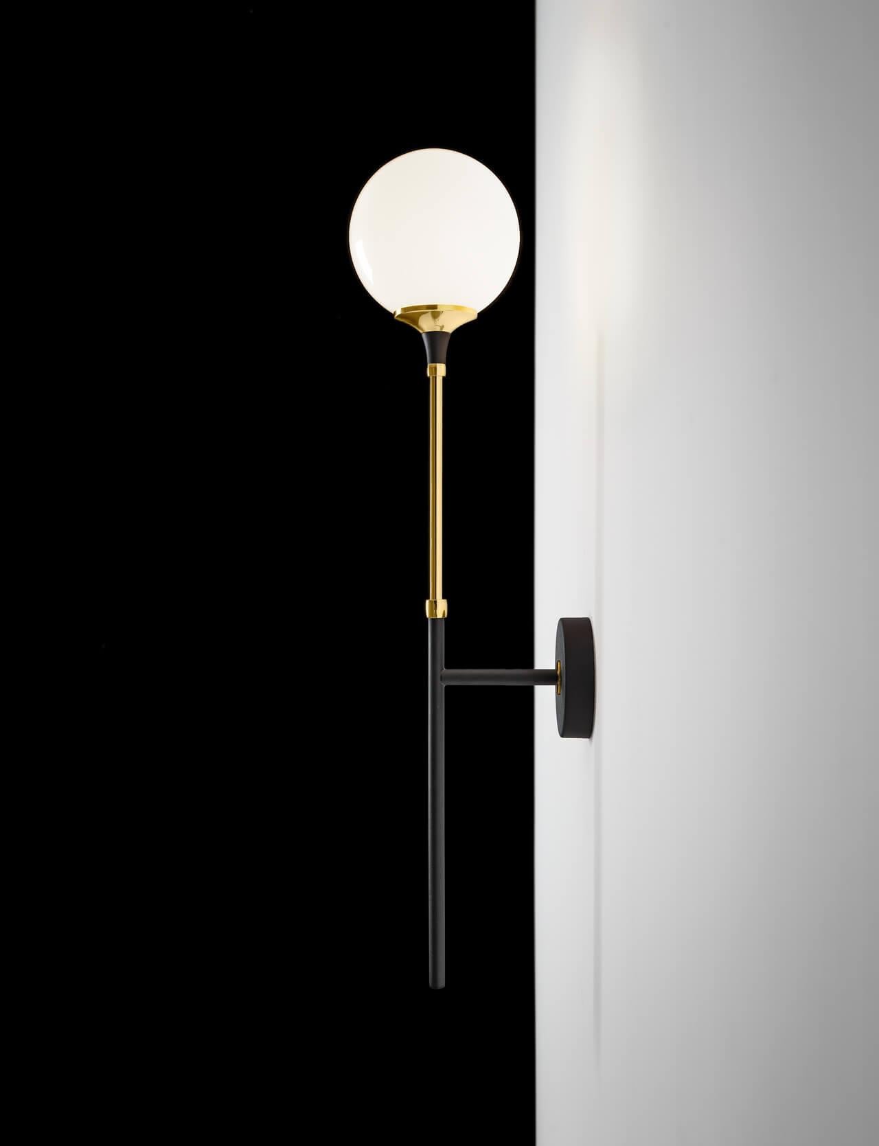 Contemporary 'Galassia' Brass and Glass 2-Armed Wall Lamp for Stilnovo For Sale