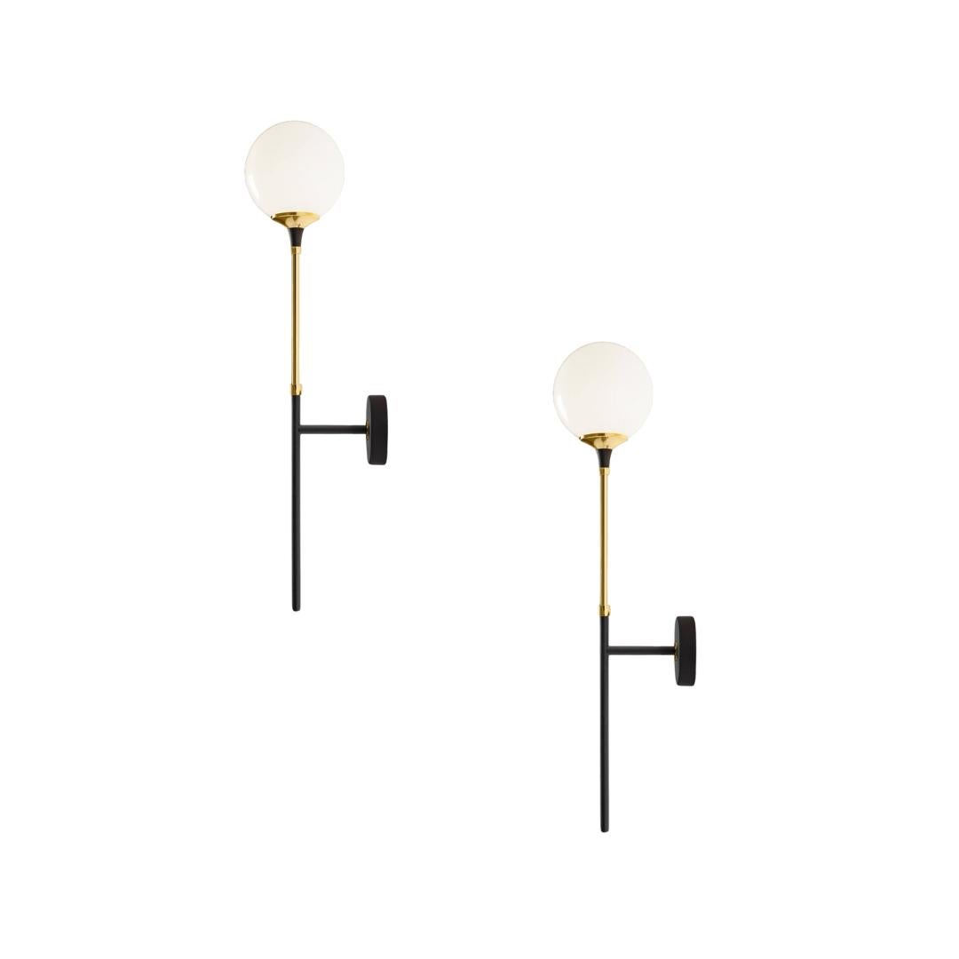 italien Lampe murale Galassia en laiton et verre pour Stilnovo en vente
