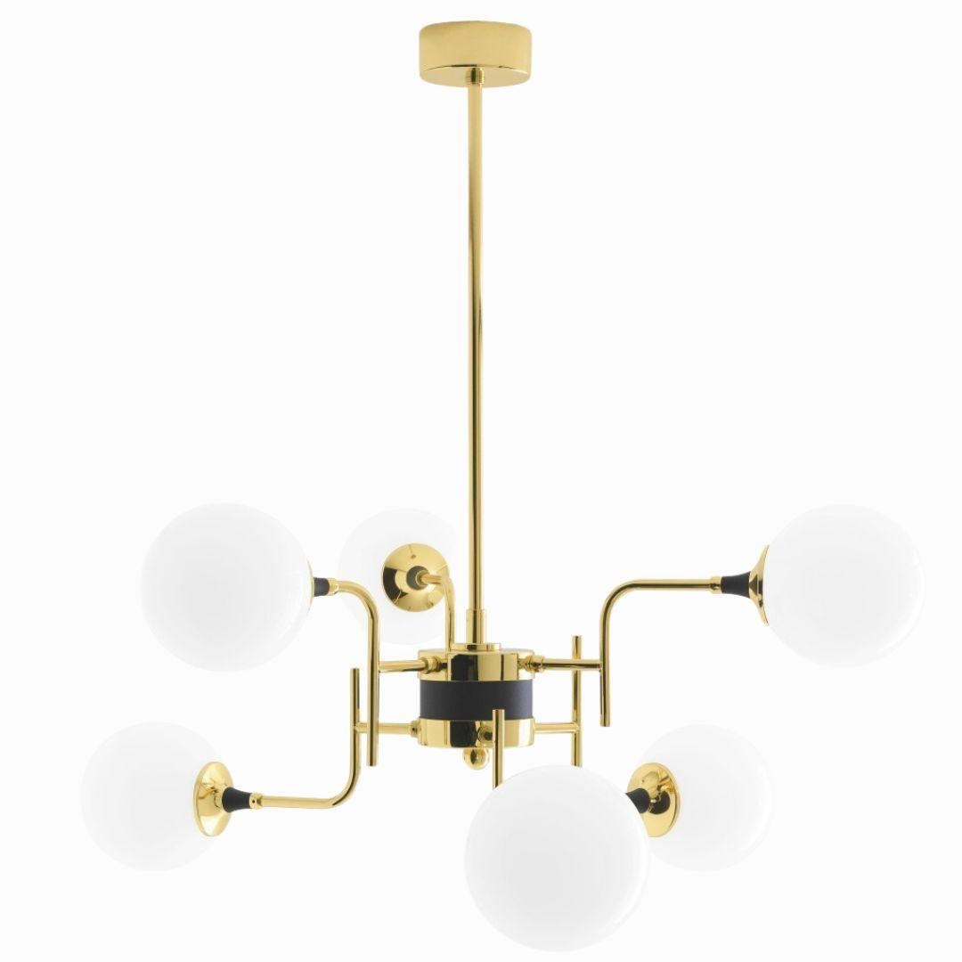 'Galassia' Brass & Glass 12-Shade Suspension Lamp for Stilnovo For Sale 5